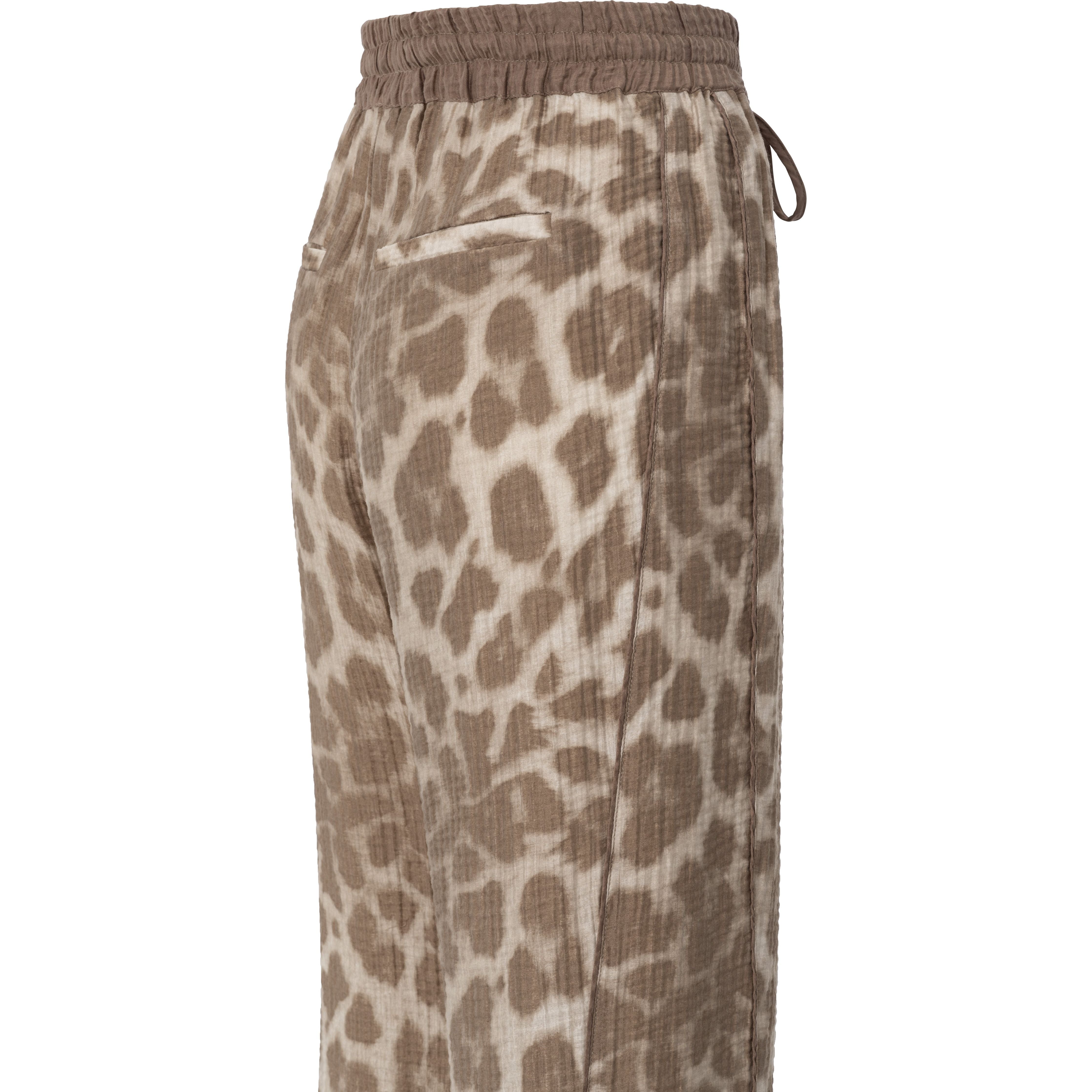 Leopard Print Wide-Leg Pants