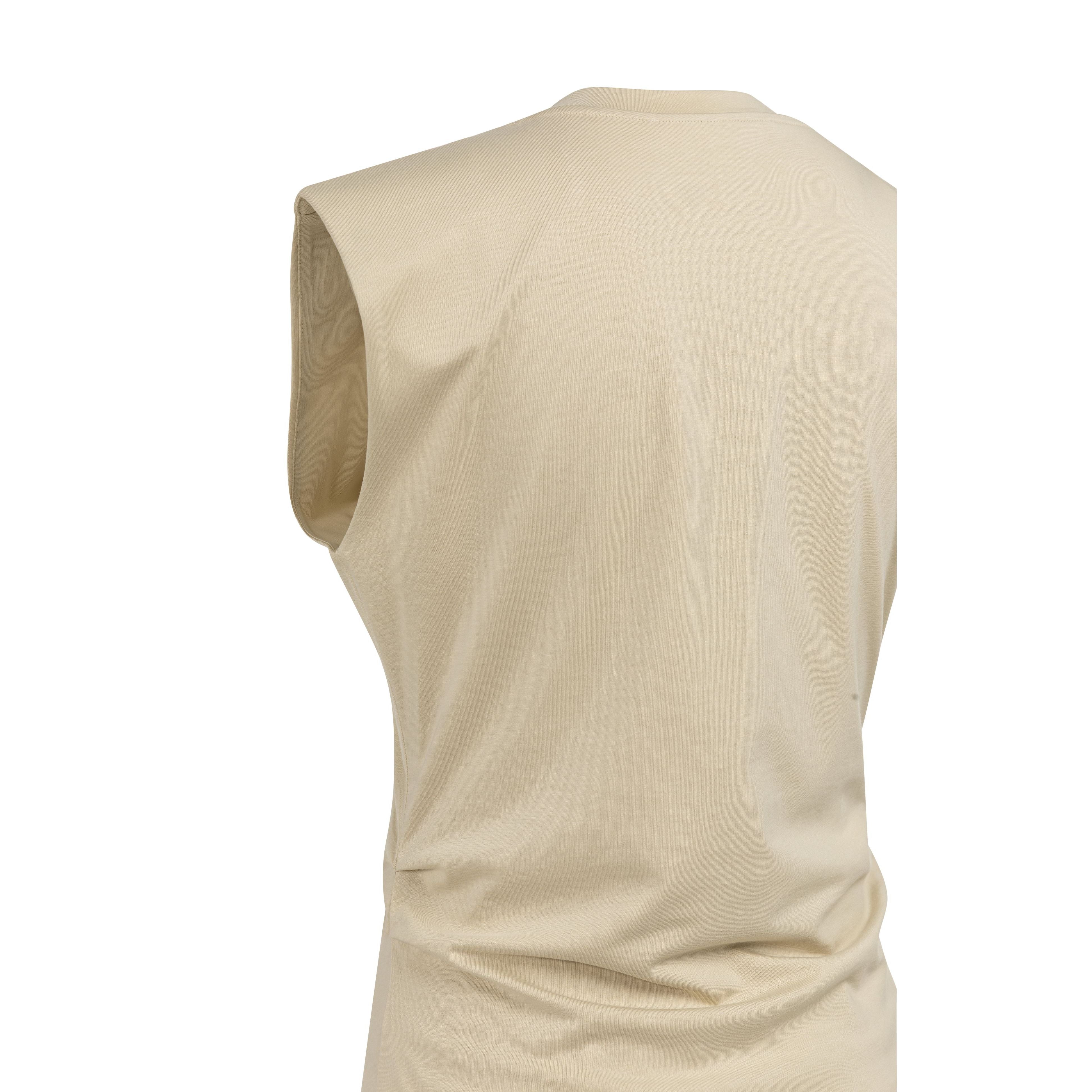 Sleeveless Pleated Side Seam Top – Crockery Brown
