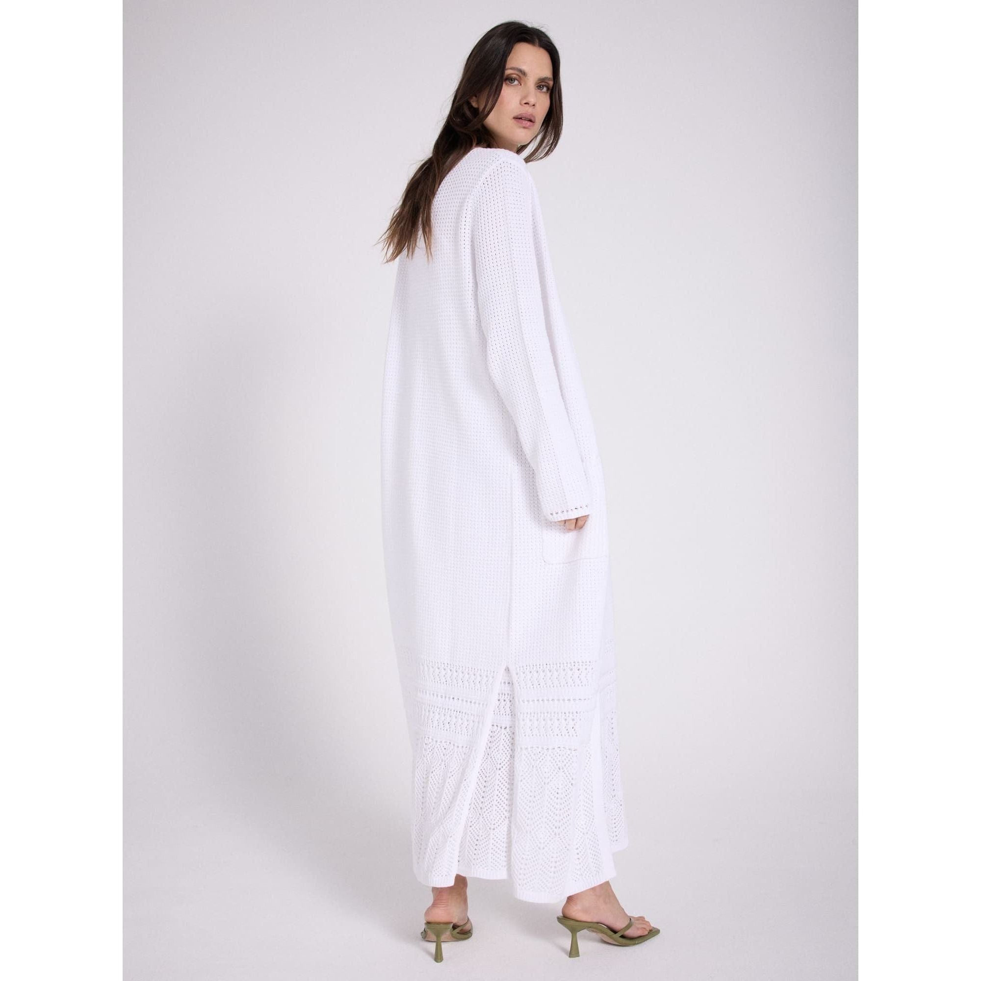Pomek Cotton Cardigan in Blanc-Pur