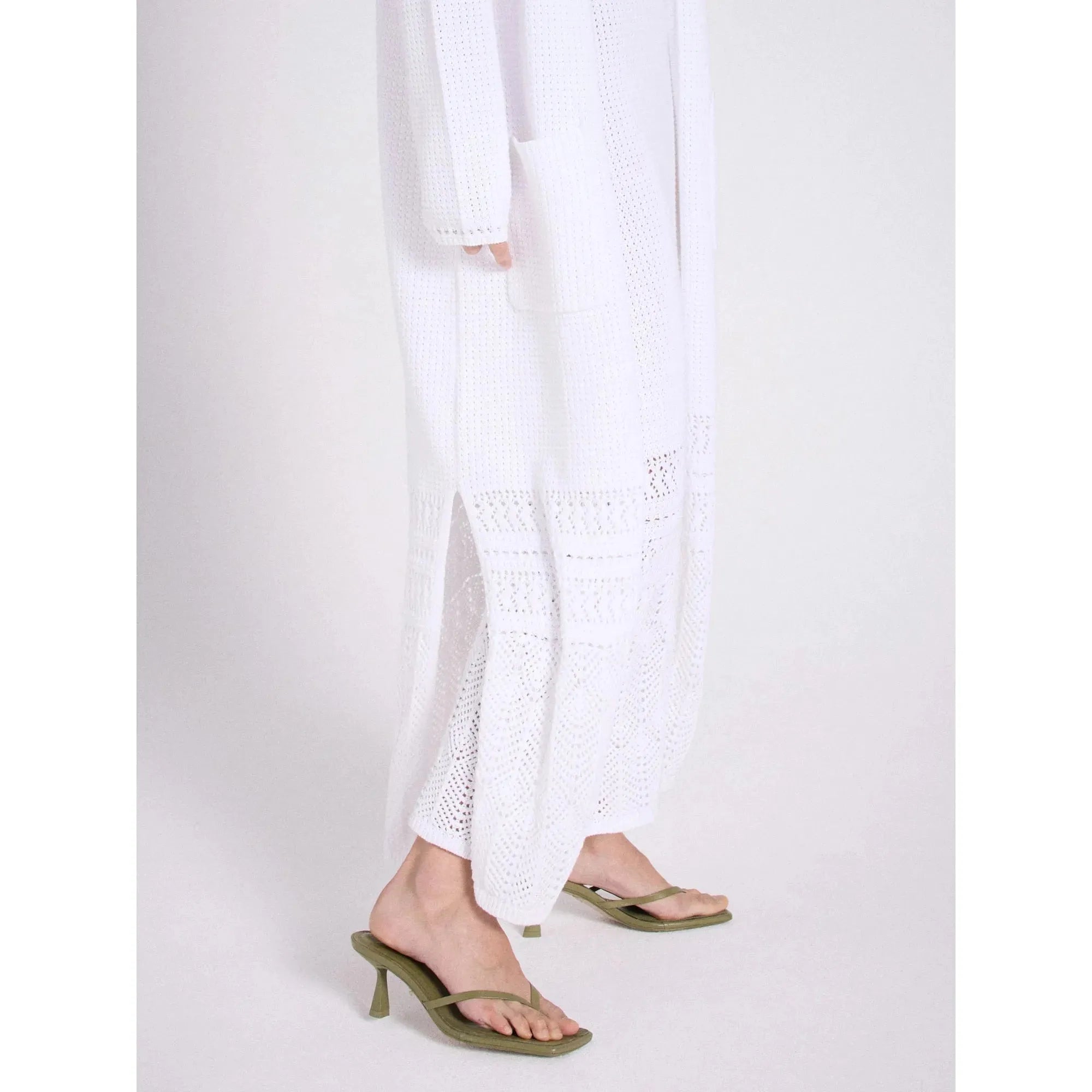 Pomek Cotton Cardigan in Blanc-Pur