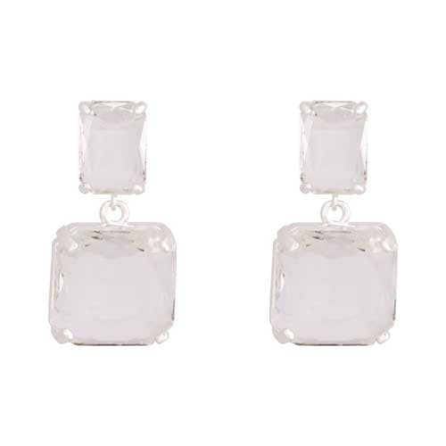 Merx 03-14296 Chain Earring Shiny Silver