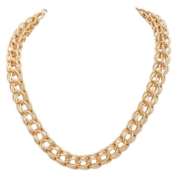 Merx Fashion Chain Necklace Shiny Gold 49cm