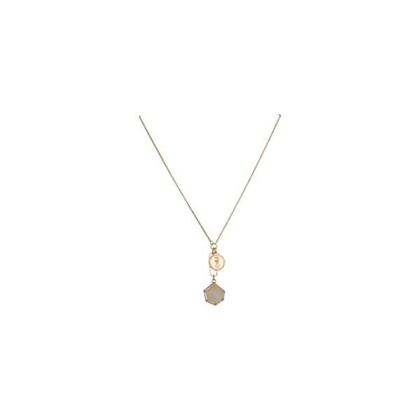 Merx Gold & Rose Quartz Necklace- Style 06-14182-1
