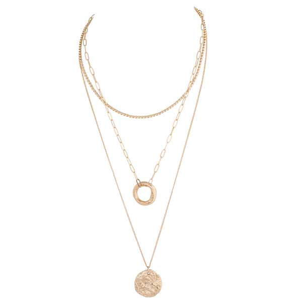 Merx Fashion Chain Necklace Shiny Gold 38+8cm