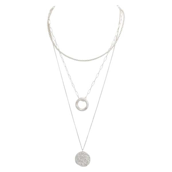 Merx Fashion Chain Necklace Shiny Silver 38+8cm