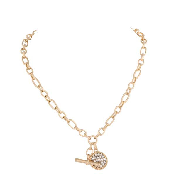 Merx Fashion Chain Necklace Shiny Gold 40.5+8cm