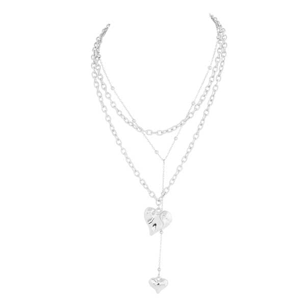 Merx Fashion Chain Necklace Shiny Silver 36.5cm