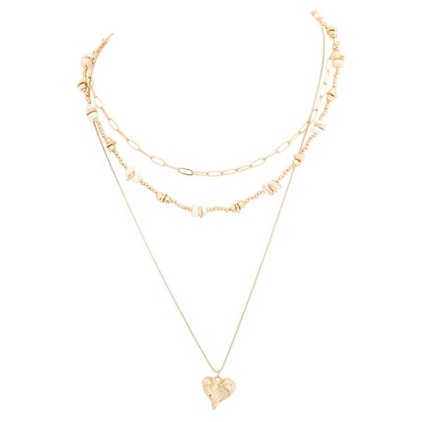 Merx Fashion Chain Necklace Shiny Gold 38.5+8cm