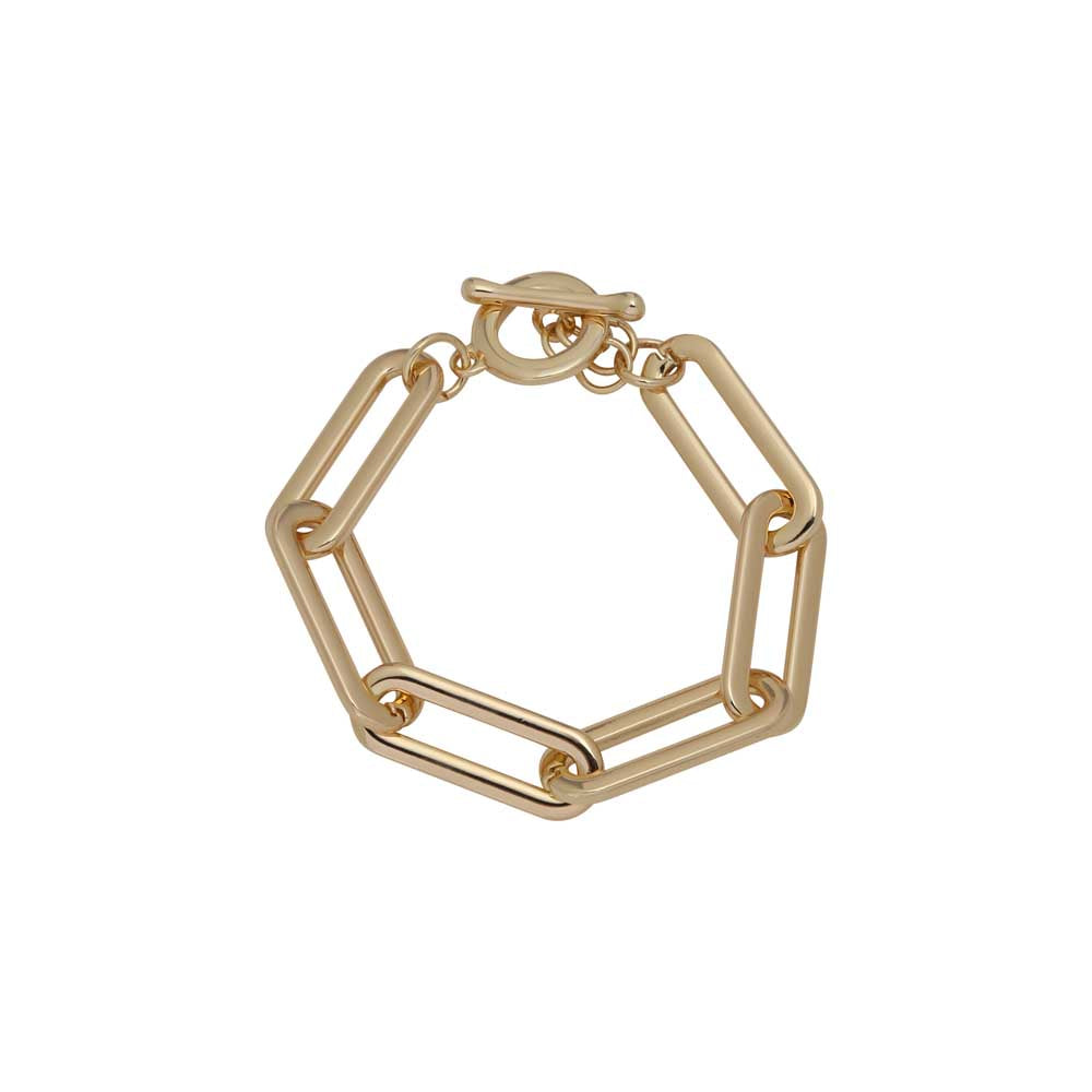 Merx 07-14159-1 Gold Paper Clip Chain Bracelet
