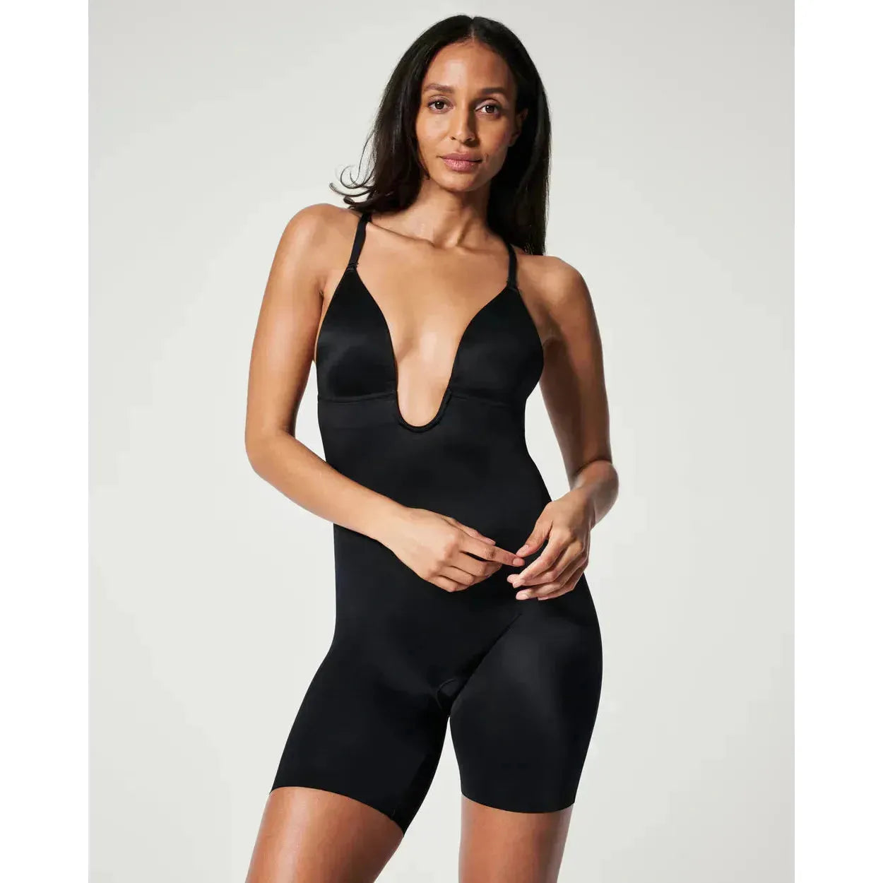 Suit Your Fancy Shaping Plunge Low-Back Mid-Thigh Bodysuit | Best Seller