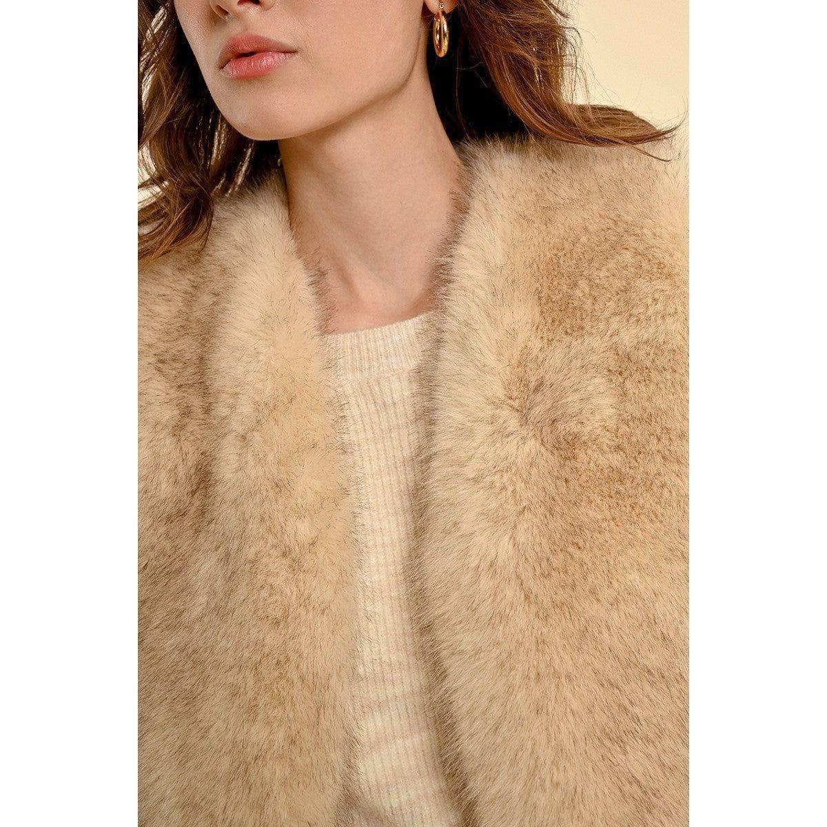 Faux Fur Sleeveless Vest