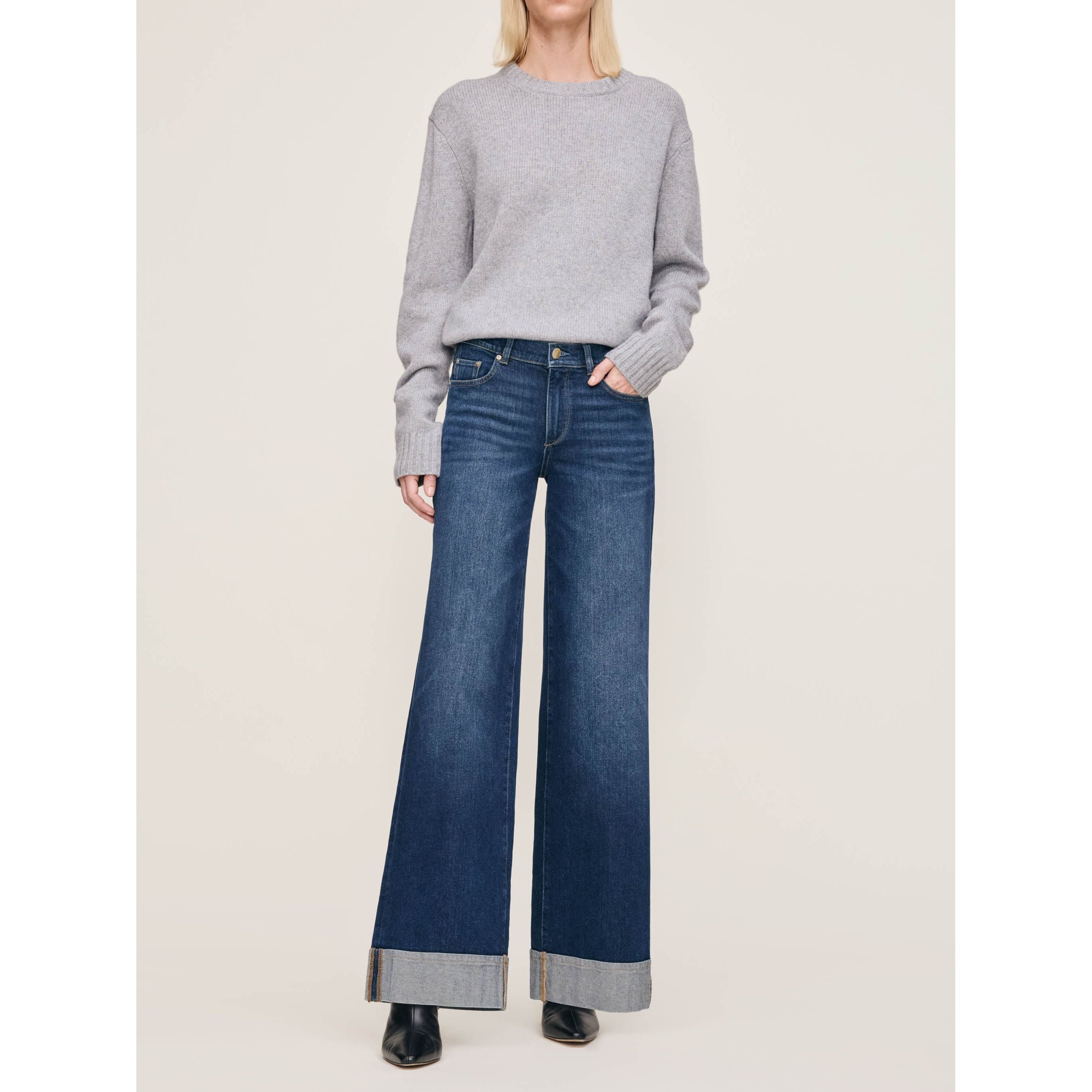 Hepburn Wide Leg Jeans | Mid Rise | 32"