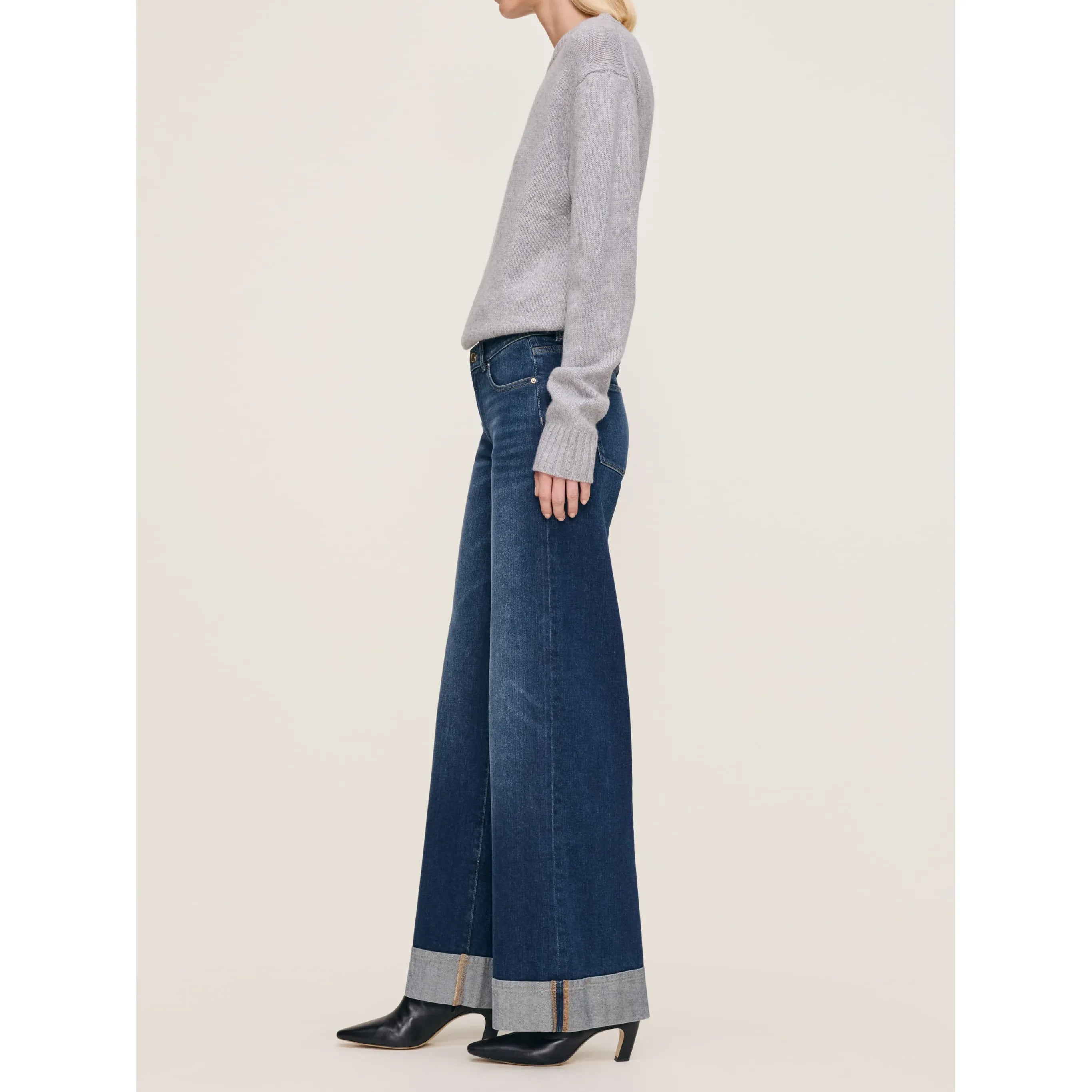 Hepburn Wide Leg Jeans | Mid Rise | 32"