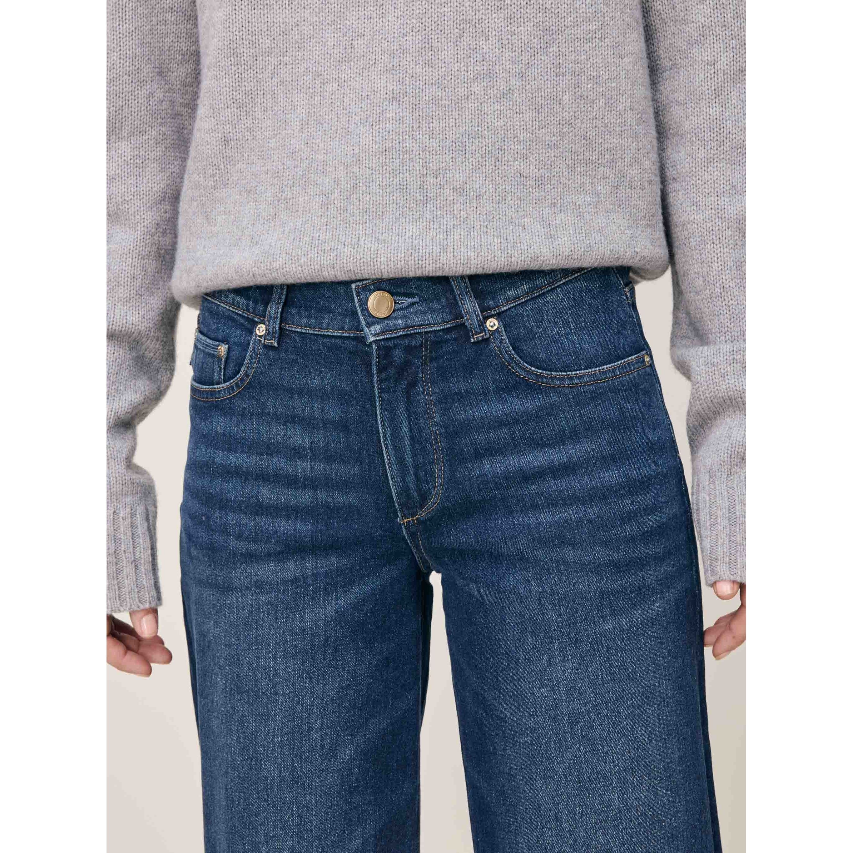 Hepburn Wide Leg Jeans | Mid Rise | 32"