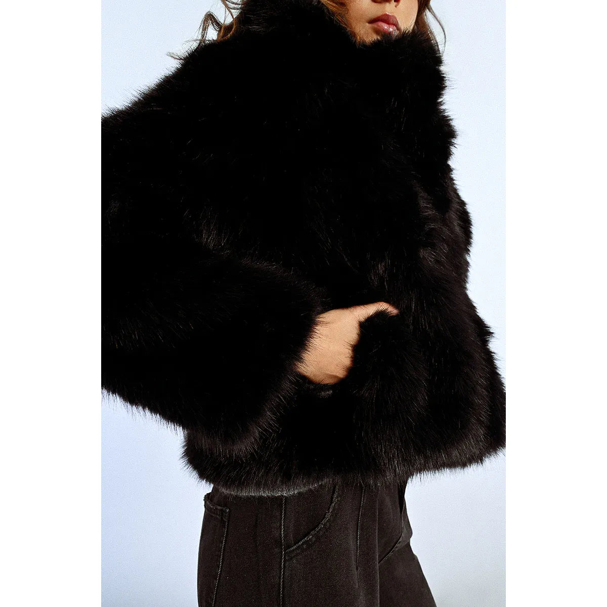 Midnight Luxe Faux Fur Jacket