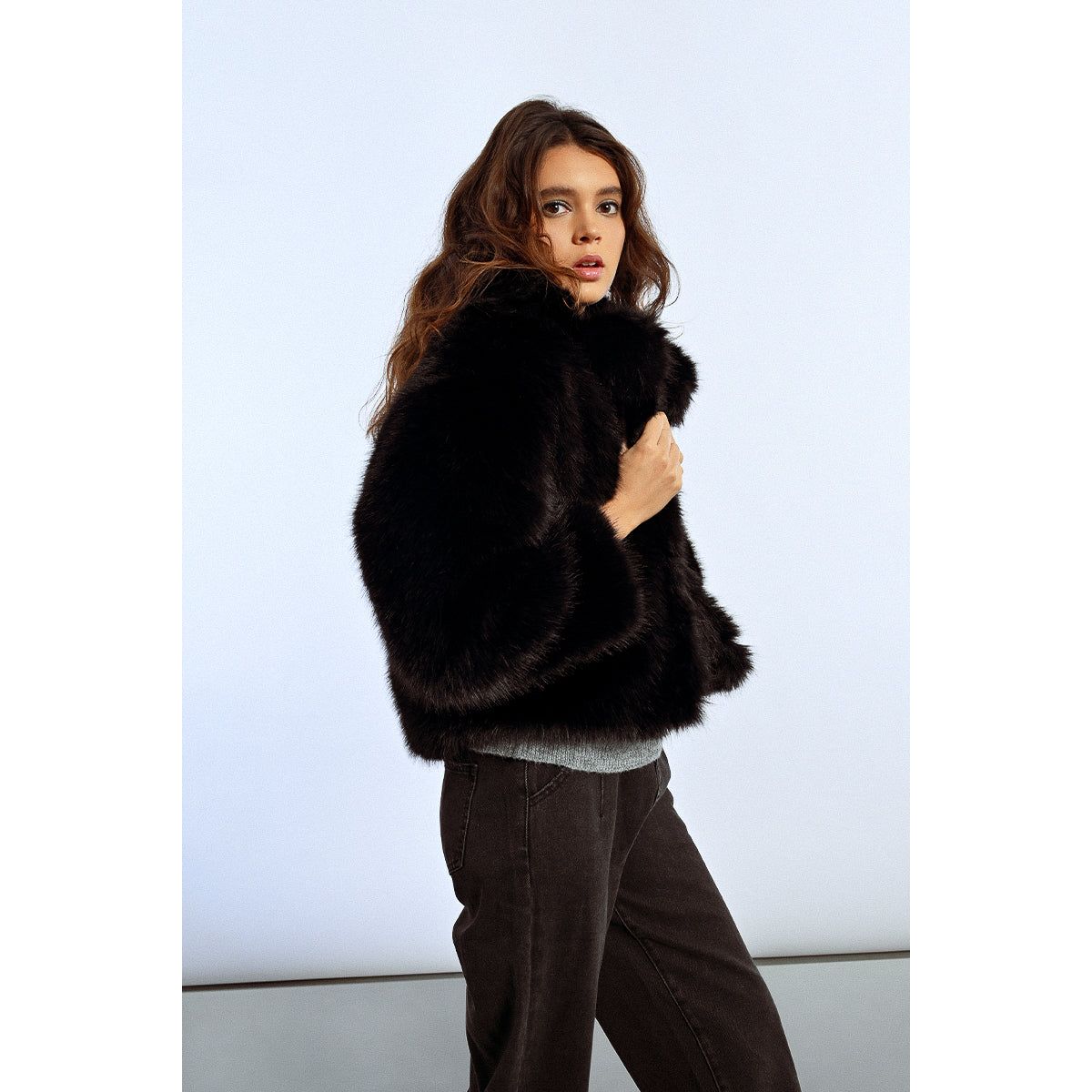 Midnight Luxe Faux Fur Jacket