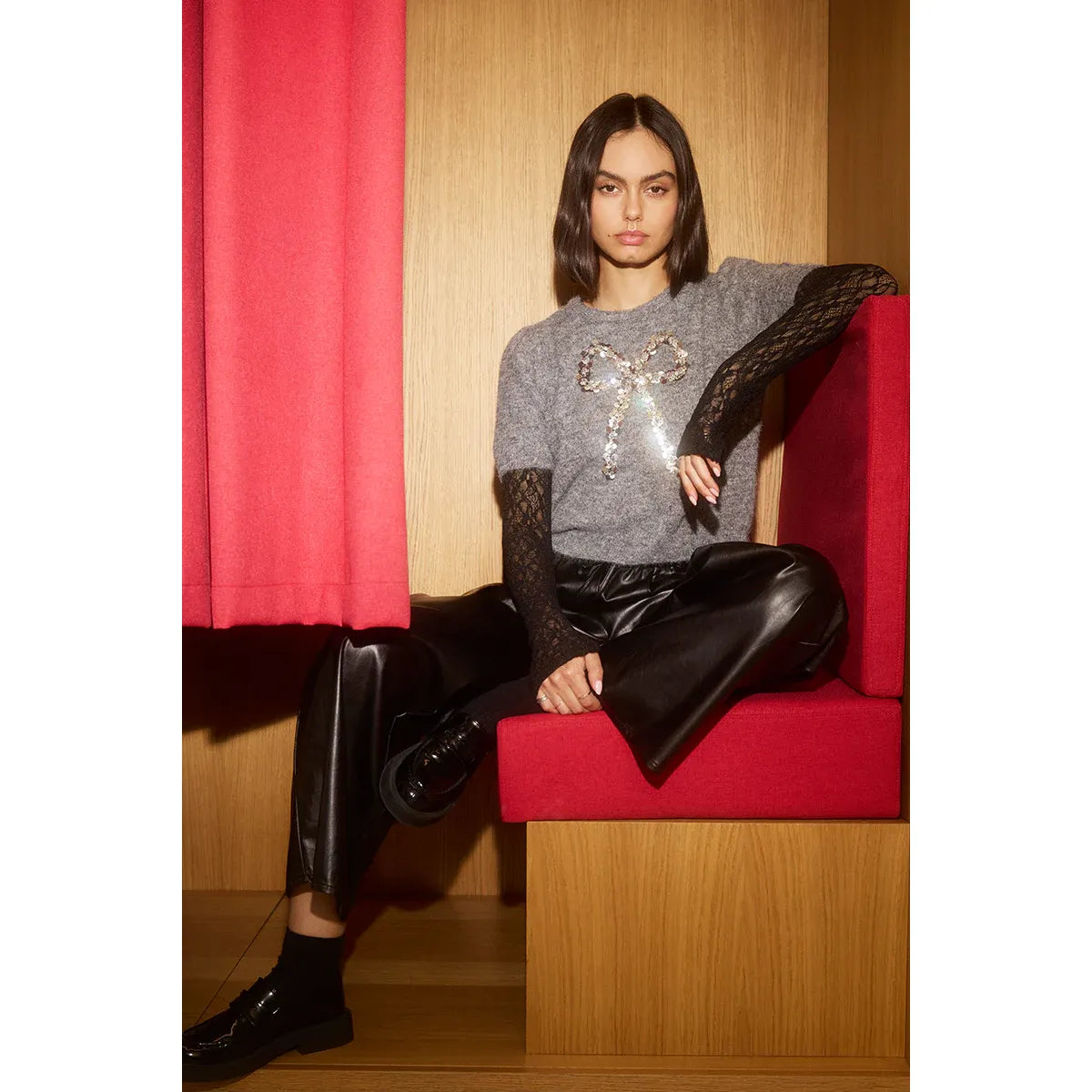 Celeste Sequin Bow Sweater