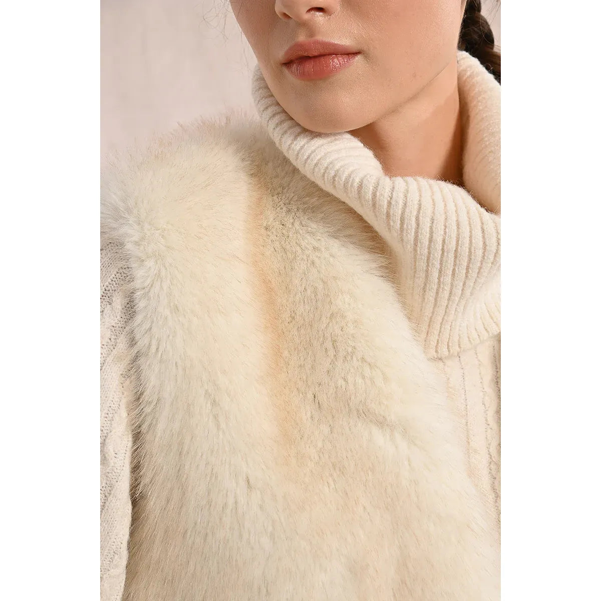 Ivory Faux Fur Luxe Vest
