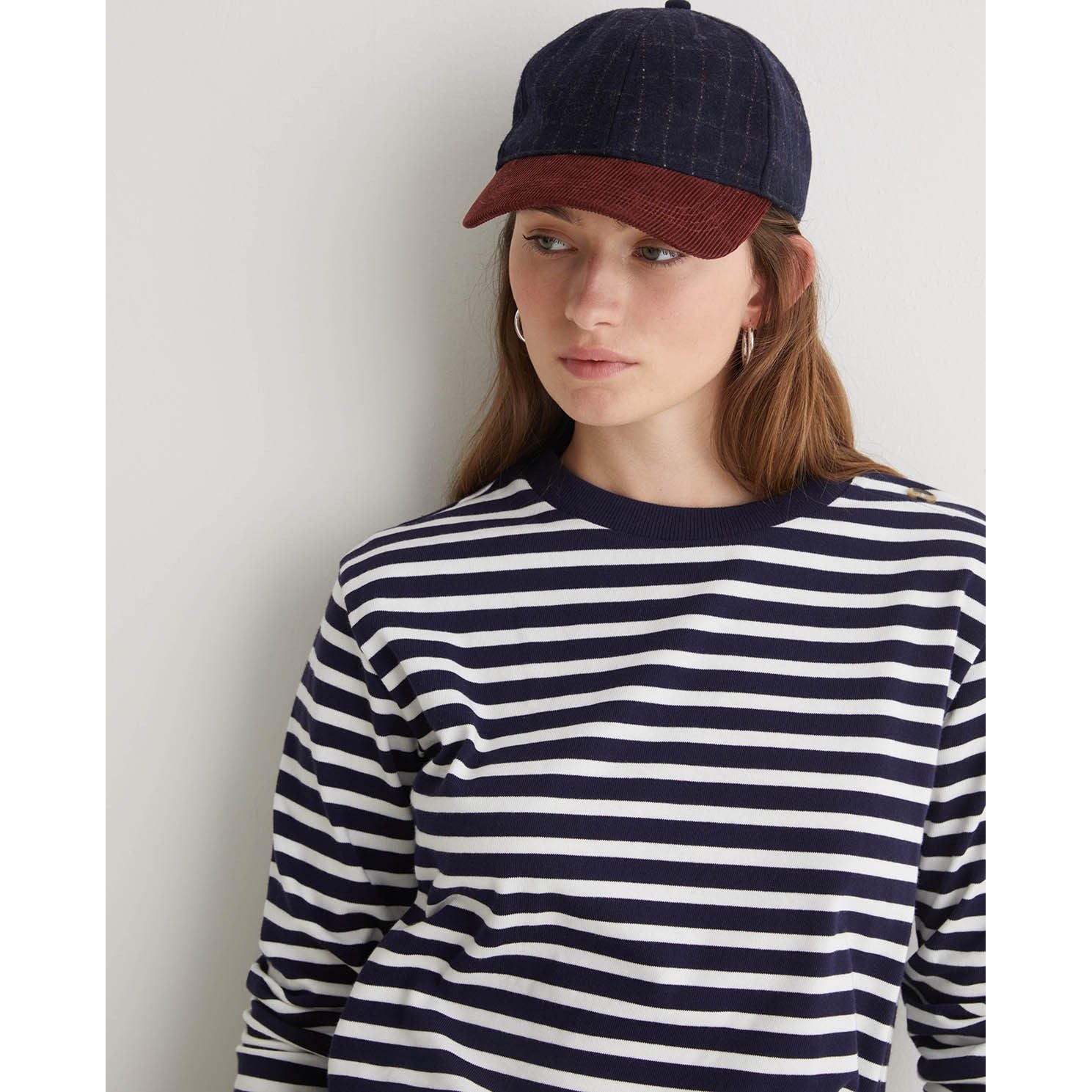 Navy-Blue Corduroy Flannel Cap