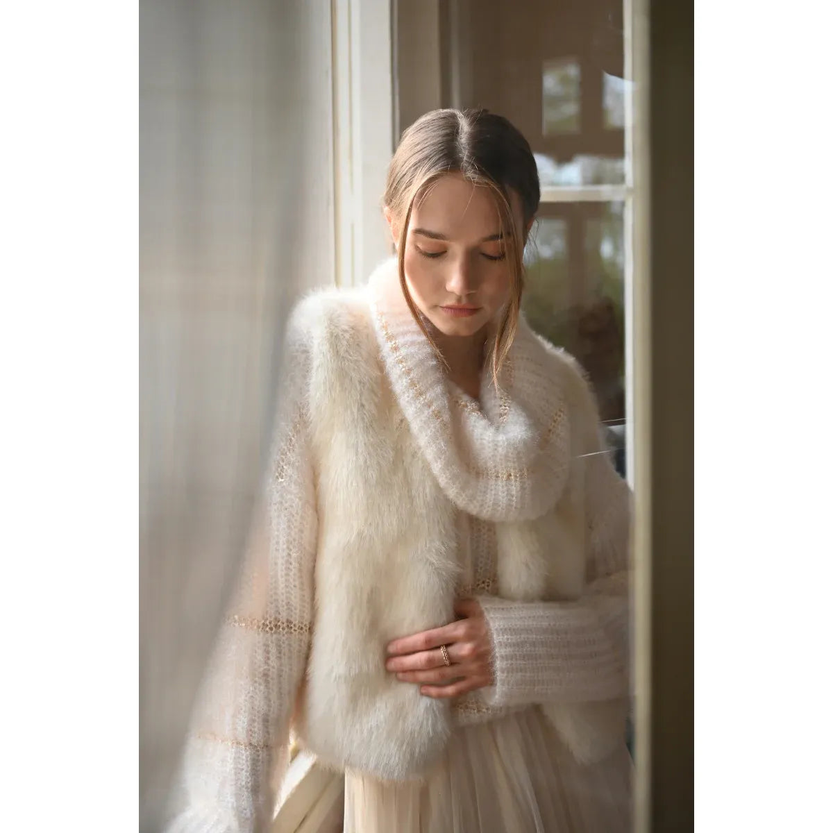 Ivory Faux Fur Luxe Vest