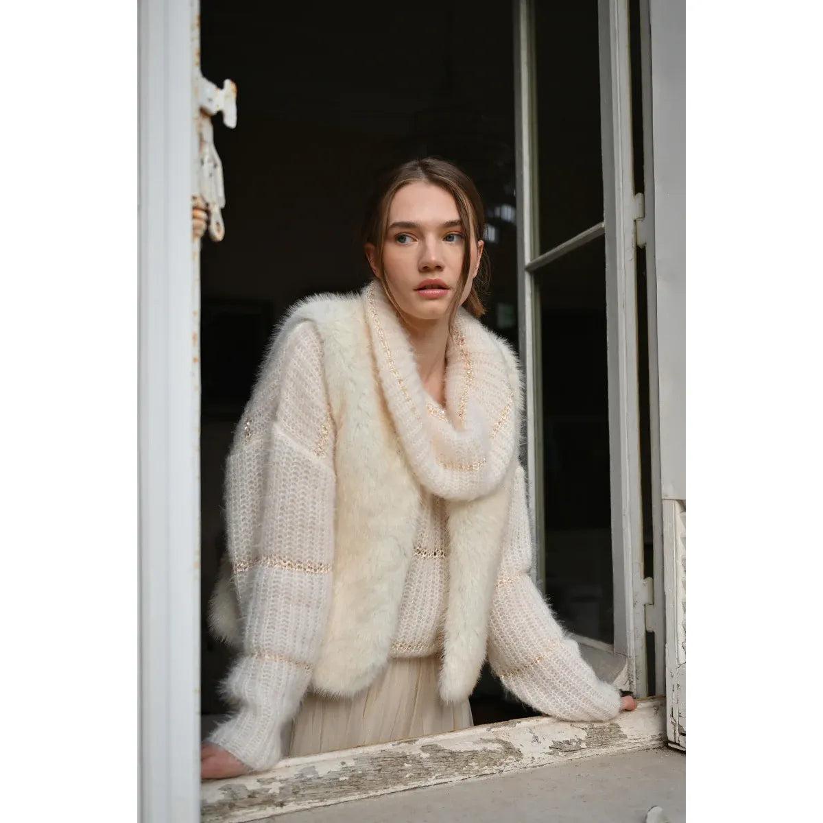 Ivory Faux Fur Luxe Vest