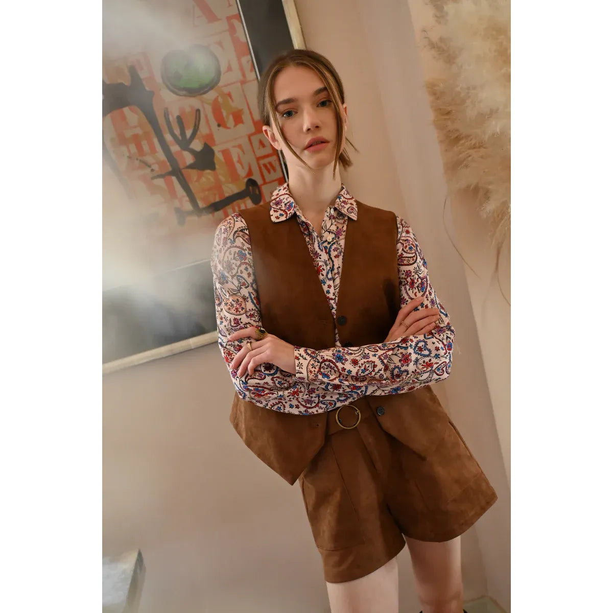 The Margot Suede Vest