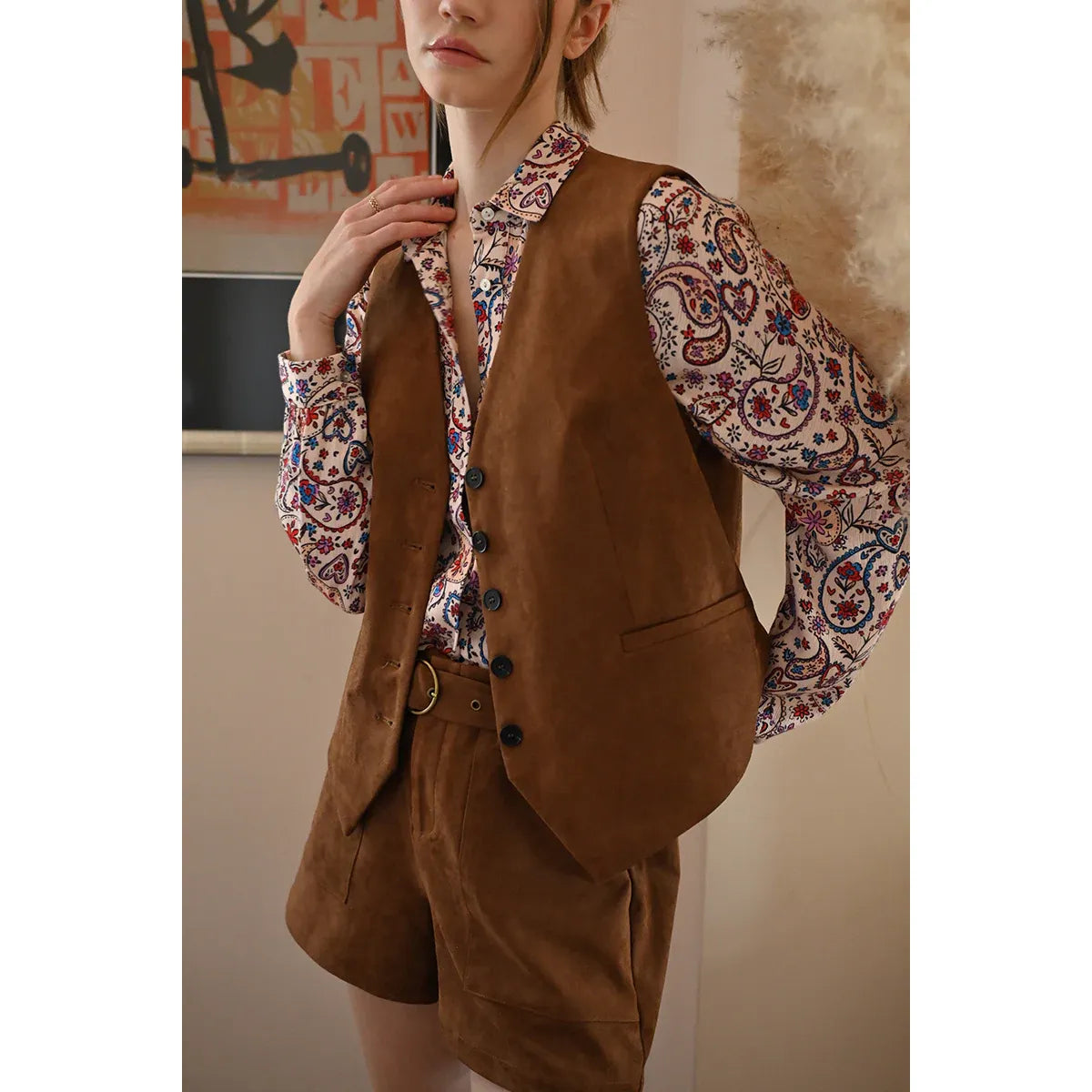 The Margot Suede Vest