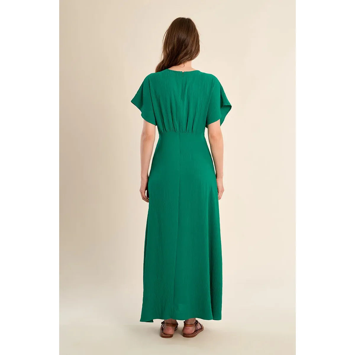Emerald Drift Maxi Dress