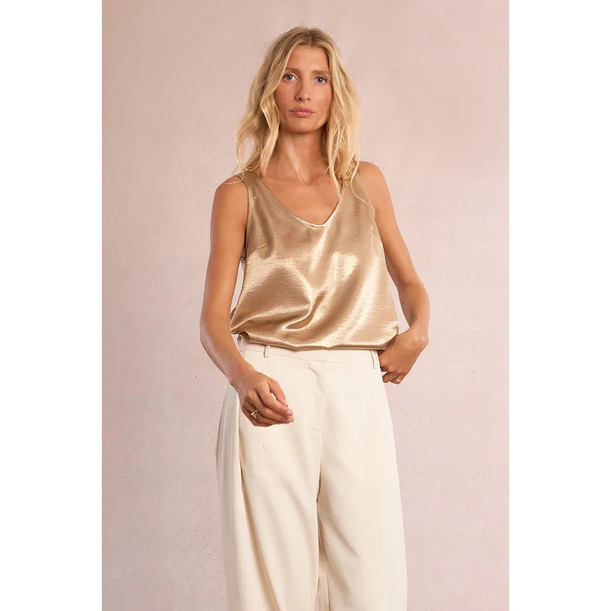 The Golden Hour Satin Tank
