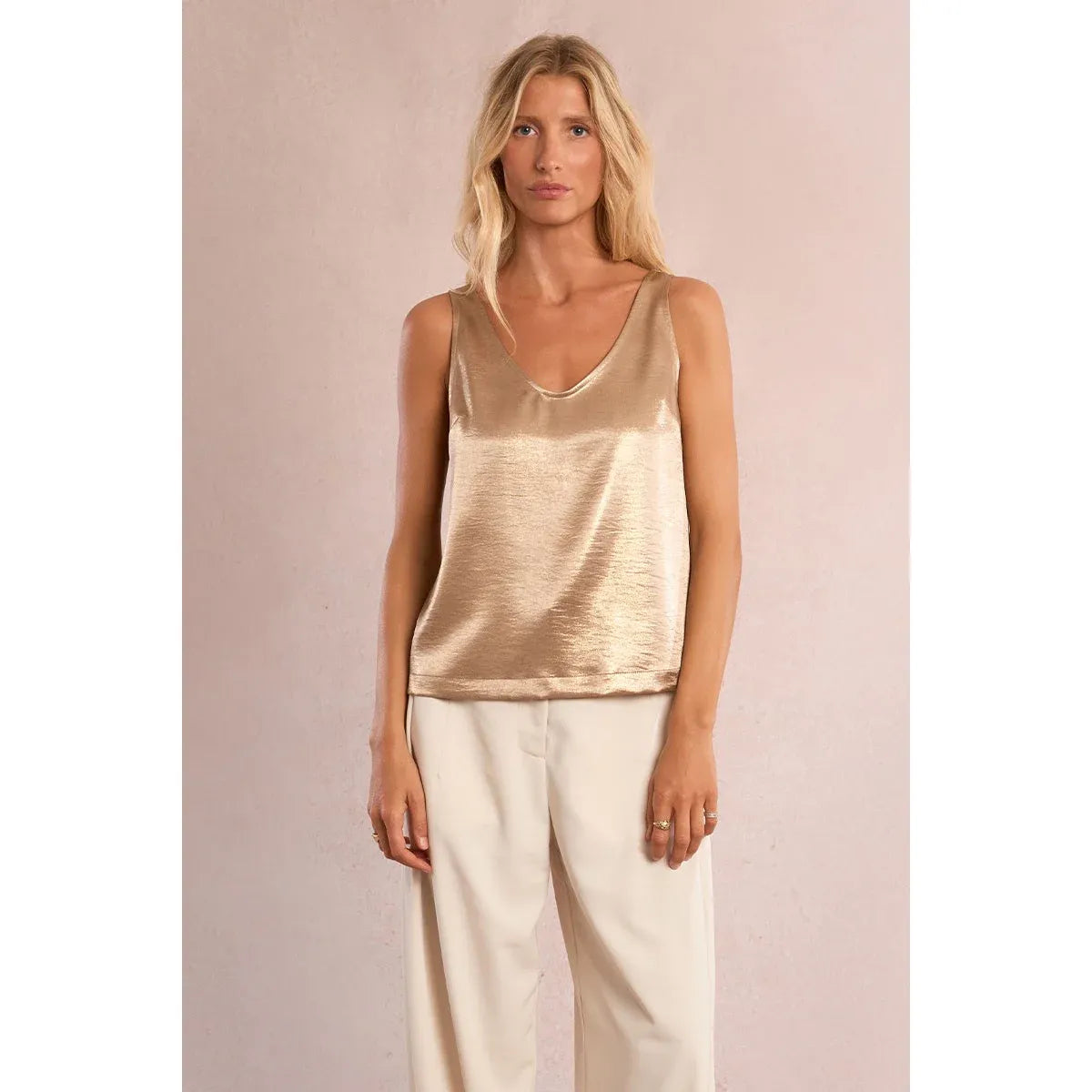 The Golden Hour Satin Tank