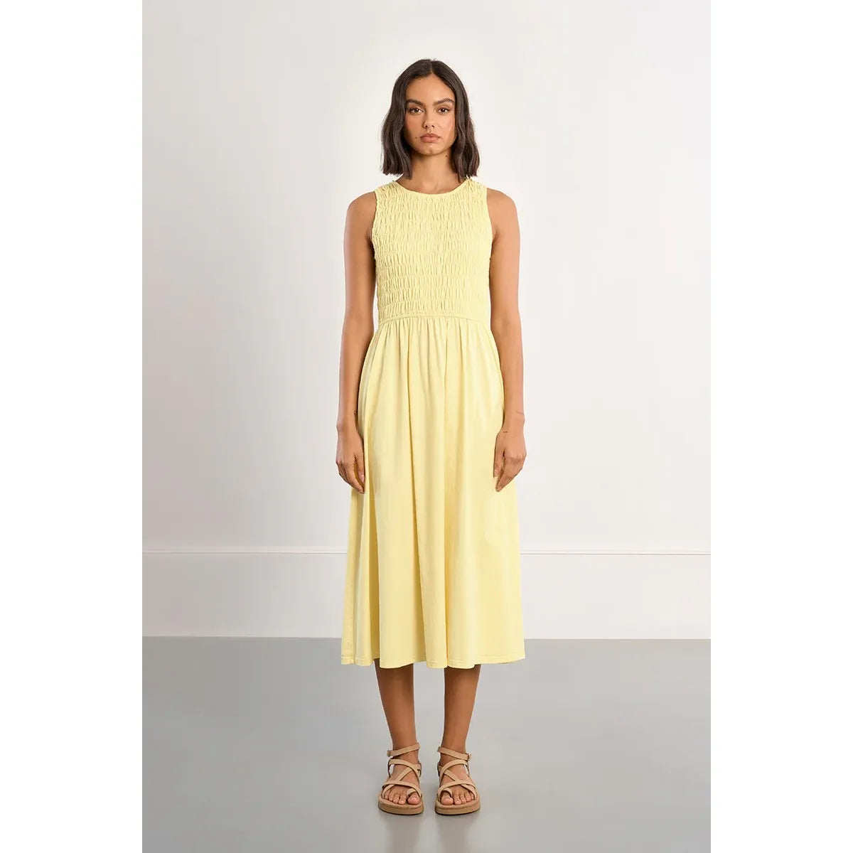 Soleil Smocked Midi Dress