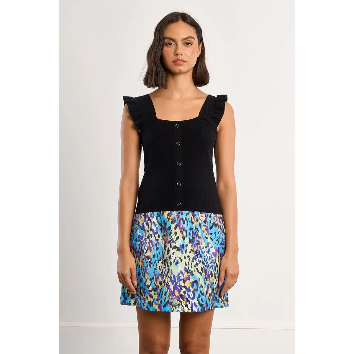 Midnight Ruffle Knit Top