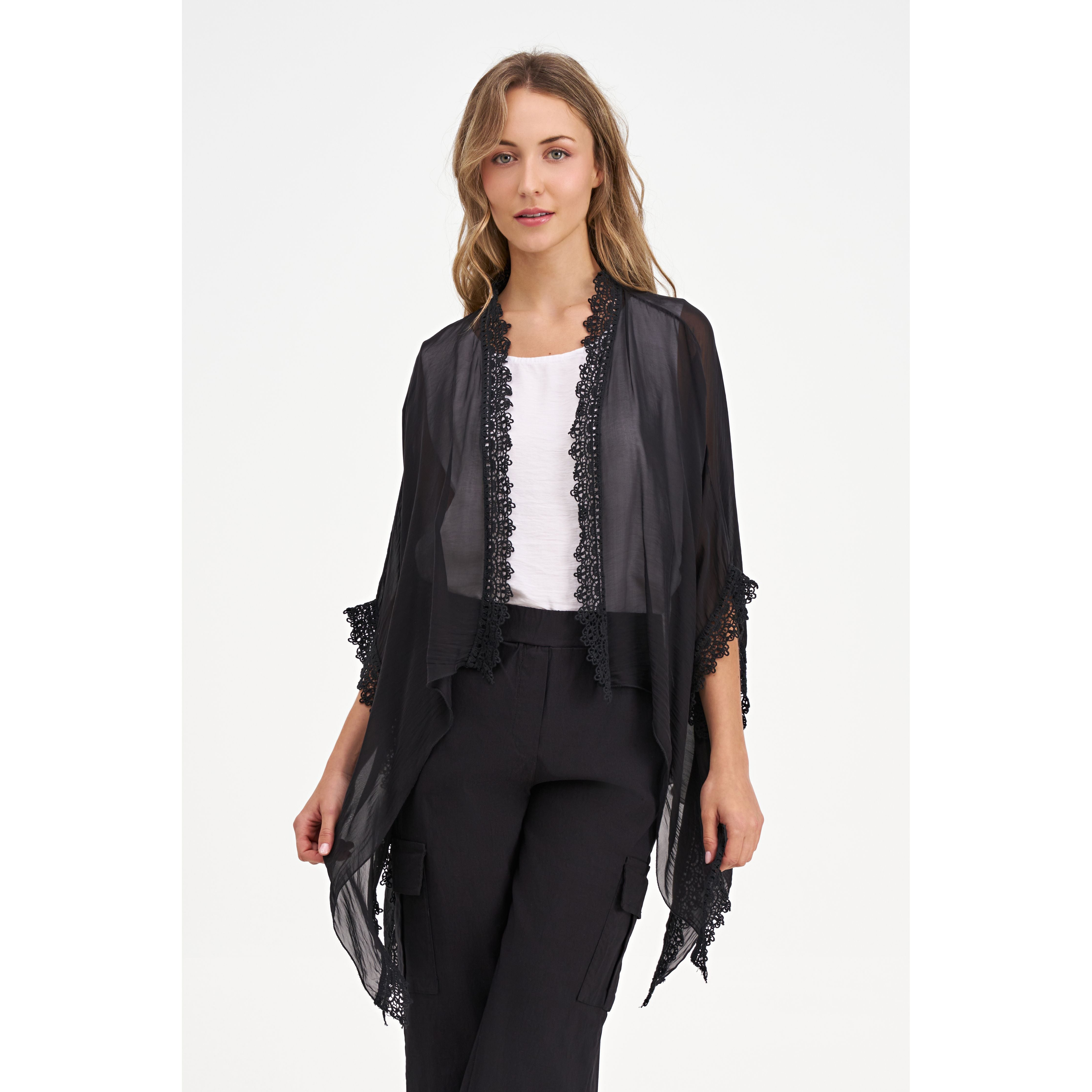 Midnight Lace Chiffon Cover-Up