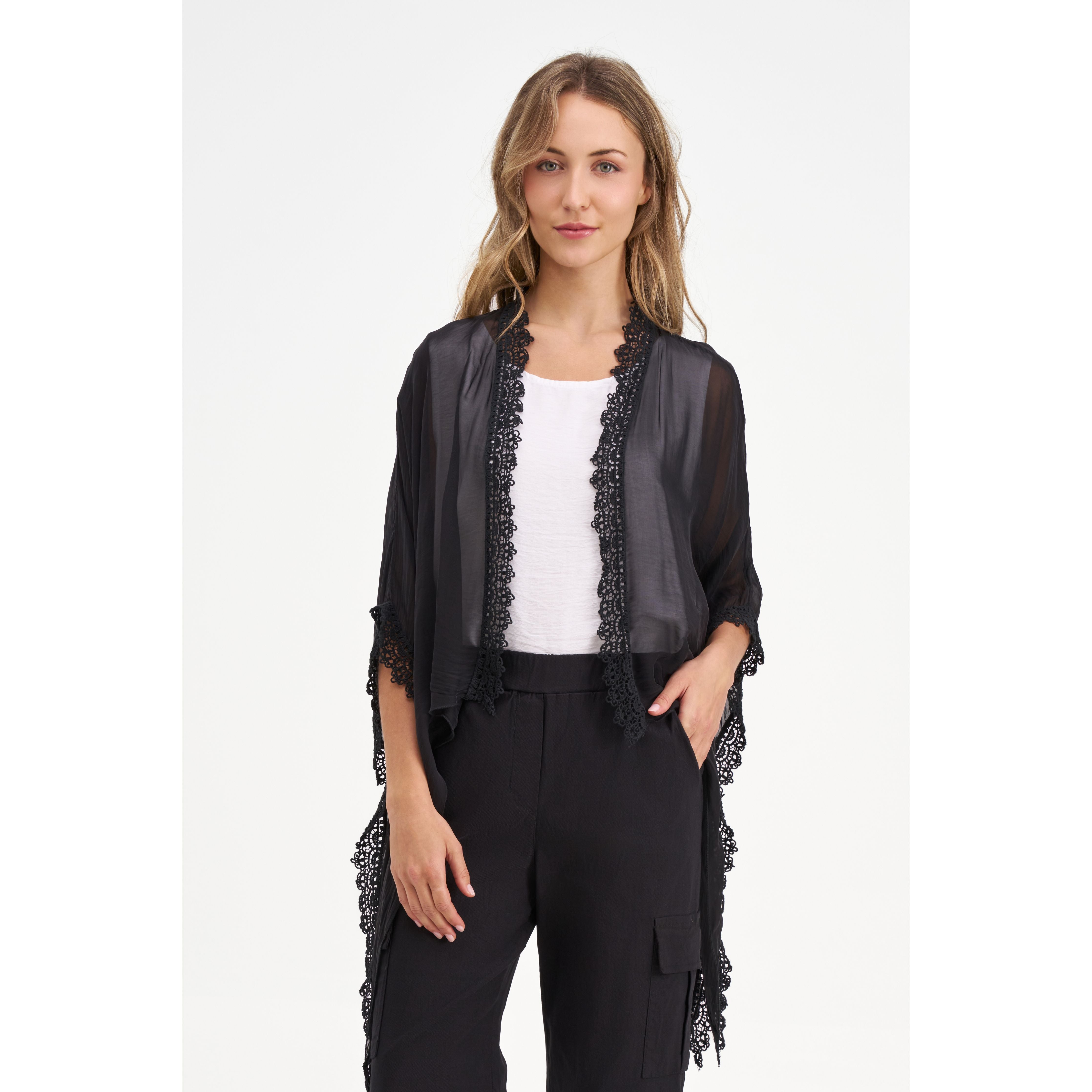 Midnight Lace Chiffon Cover-Up