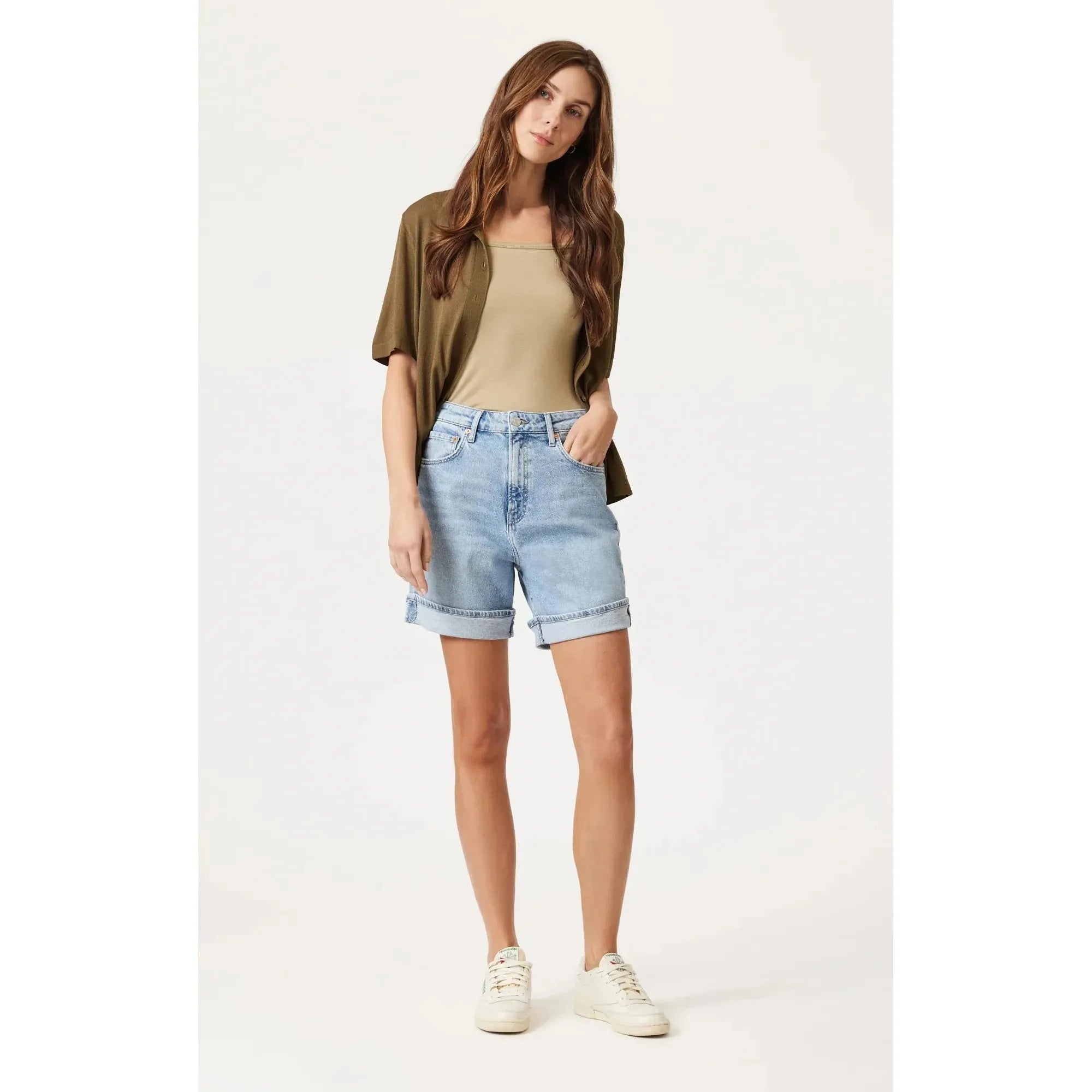 Heidi Long Cuffed Shorts | High Rise