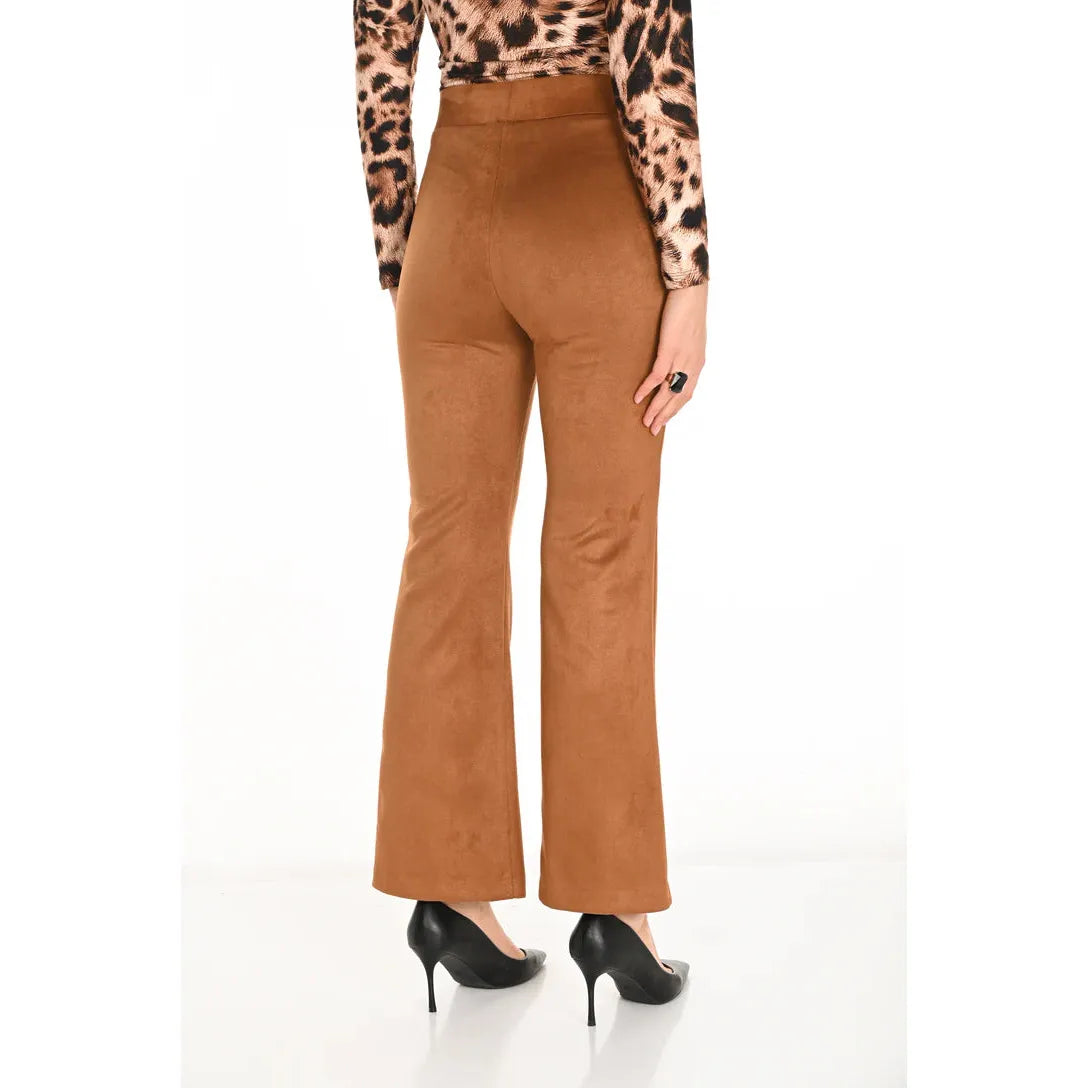 Cognac Fit & Flared Pants – Style 253193