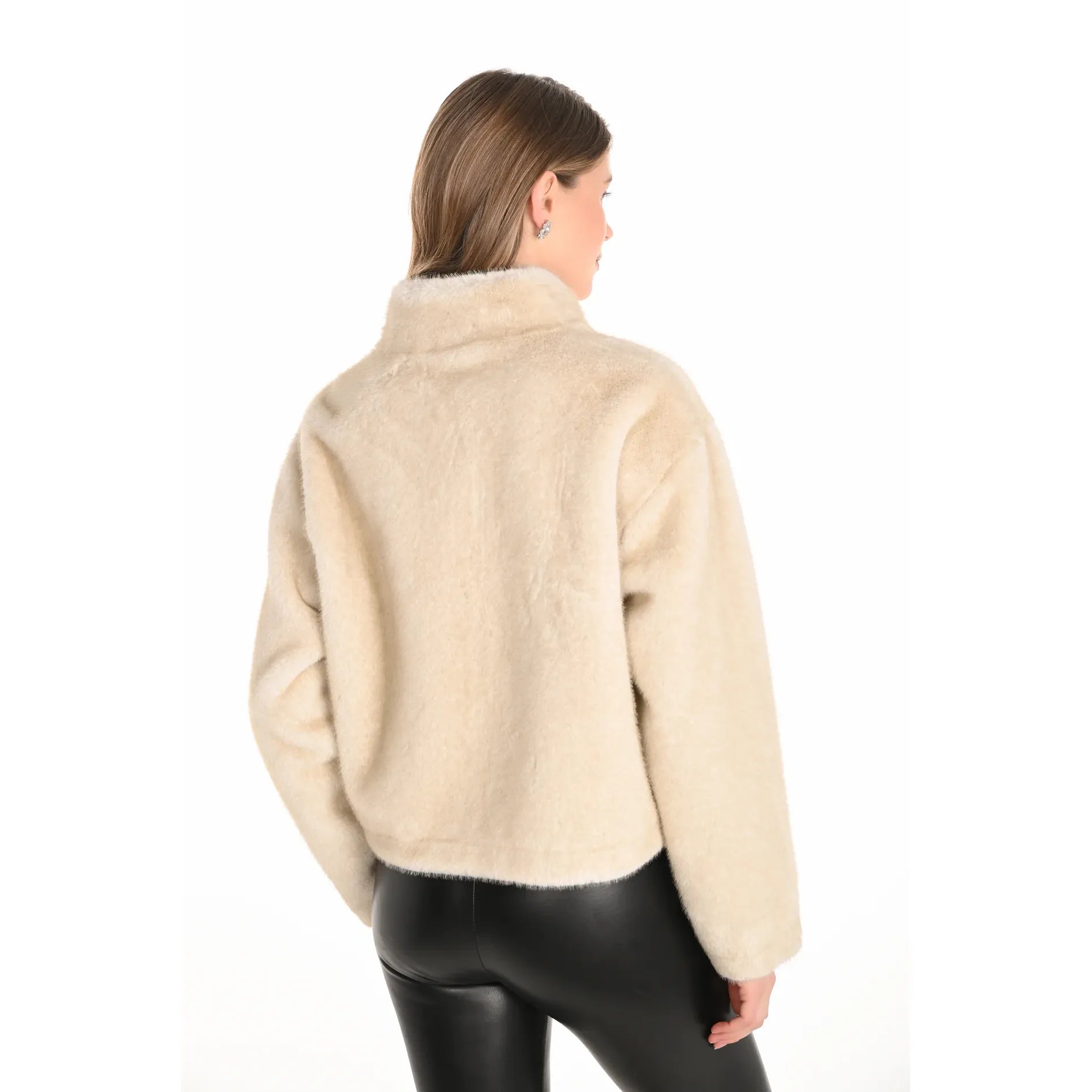 Frank Lyman Faux Fur Jacket Champagne
