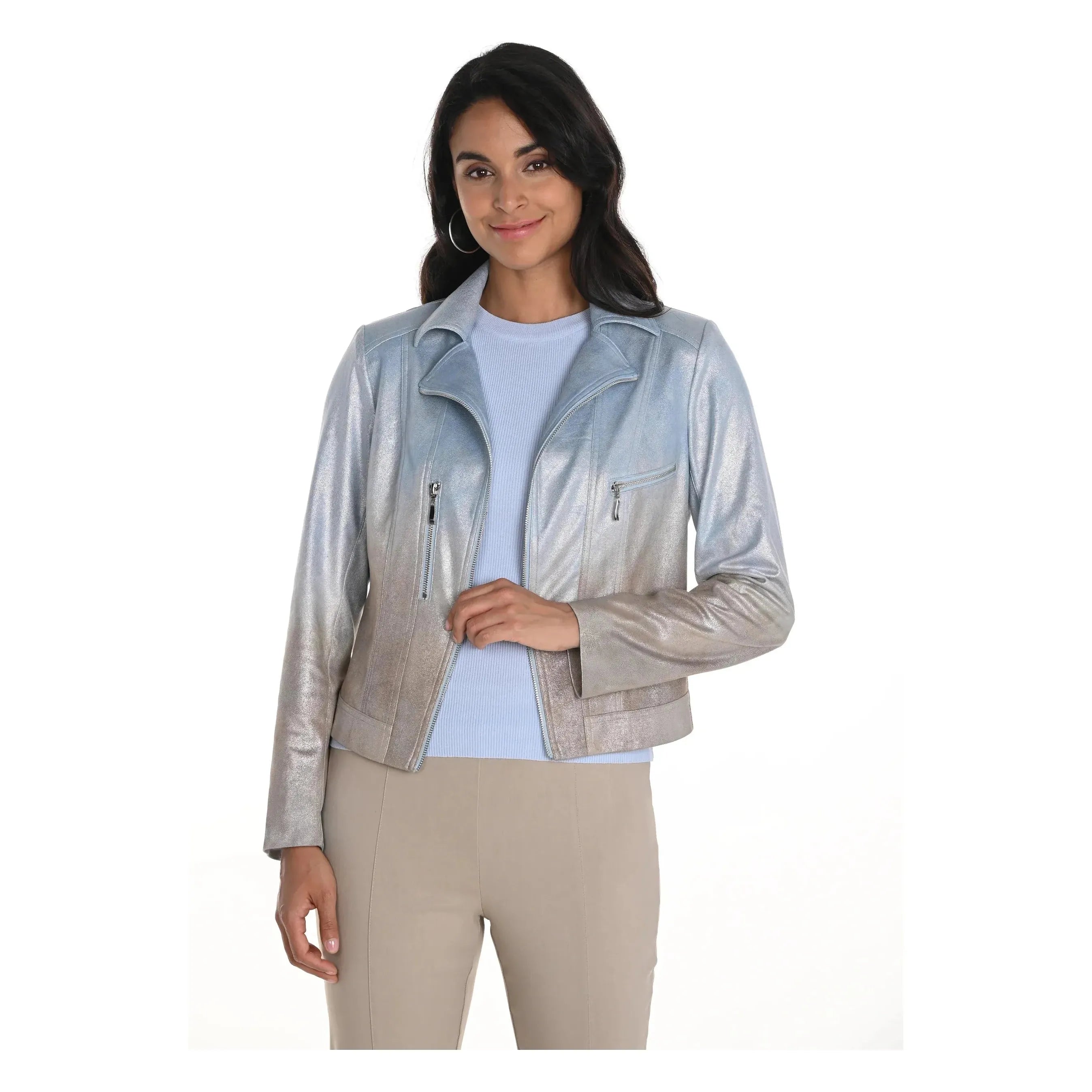 Frank Lyman Luxe Ombré Bomber Jacket