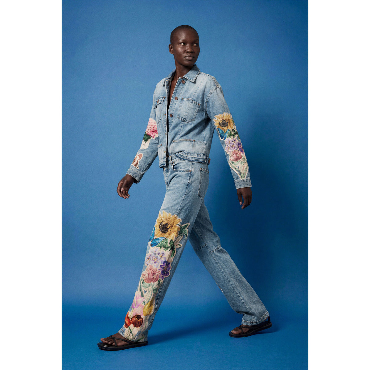 Floral Printed Jeans