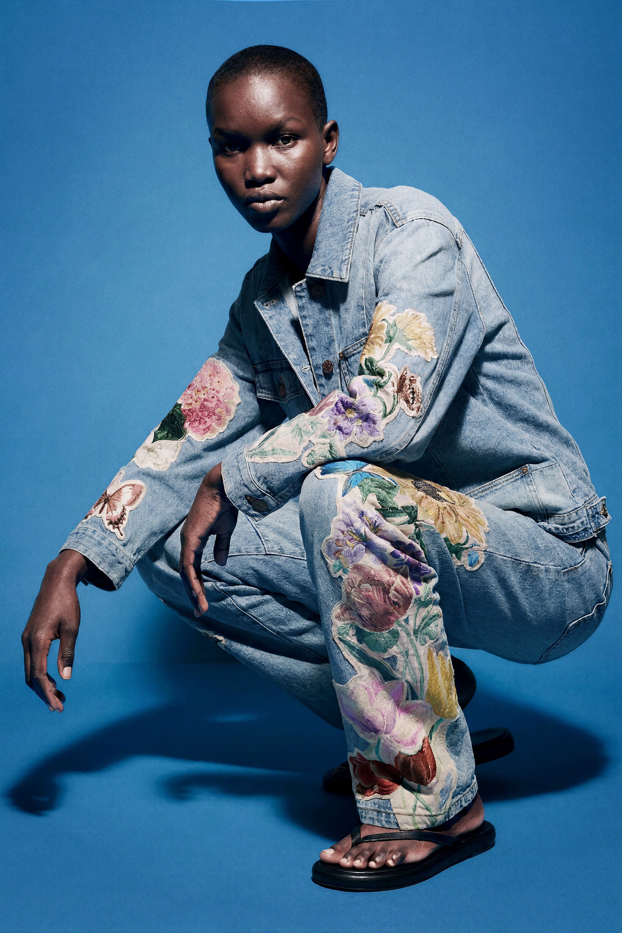 Floral Printed Jeans