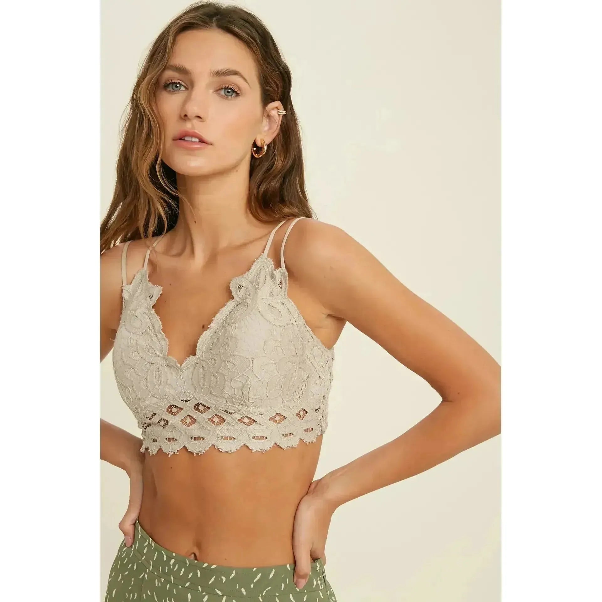 Double Strap Scalloped Lace Bralette