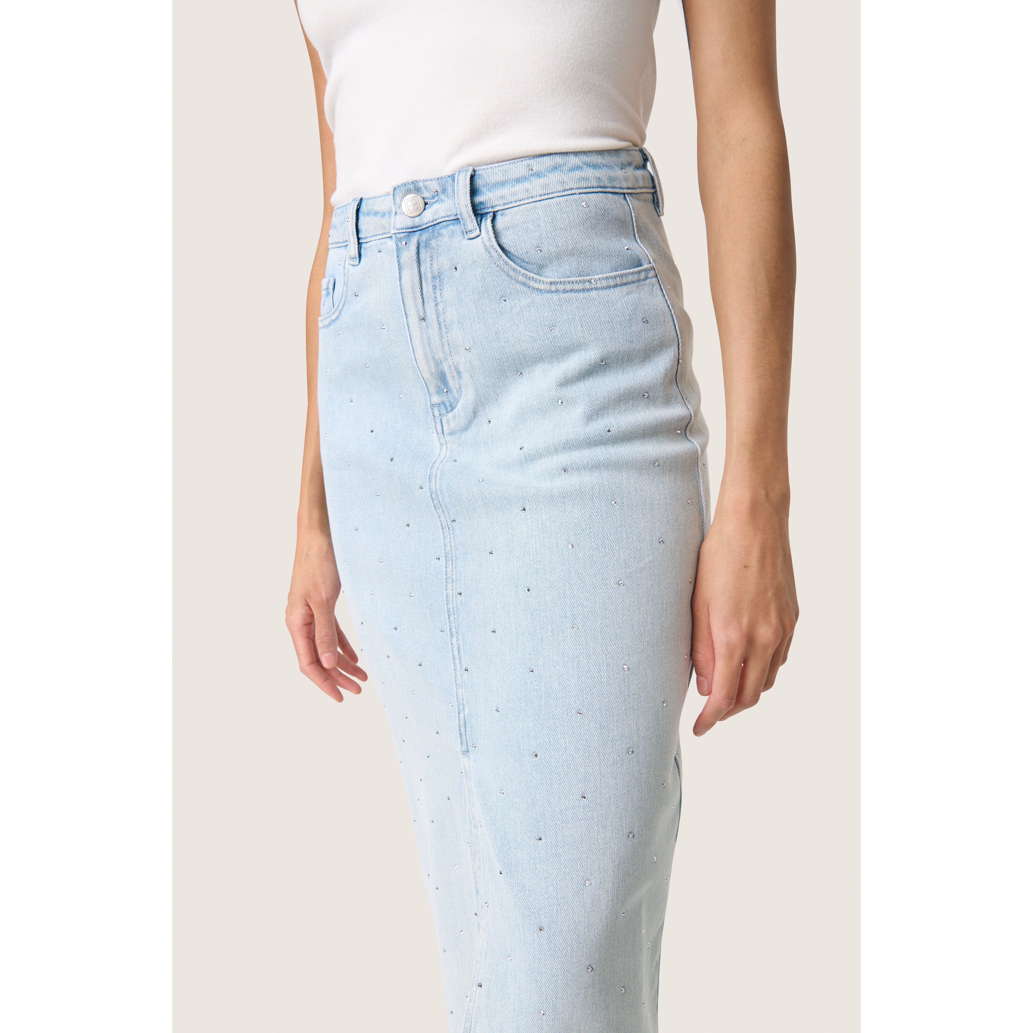 Romy Denim Rhinestone Skirt