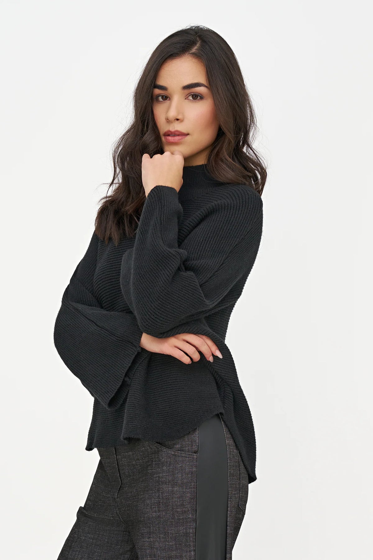 Ribbed Mock Neck Sweater
