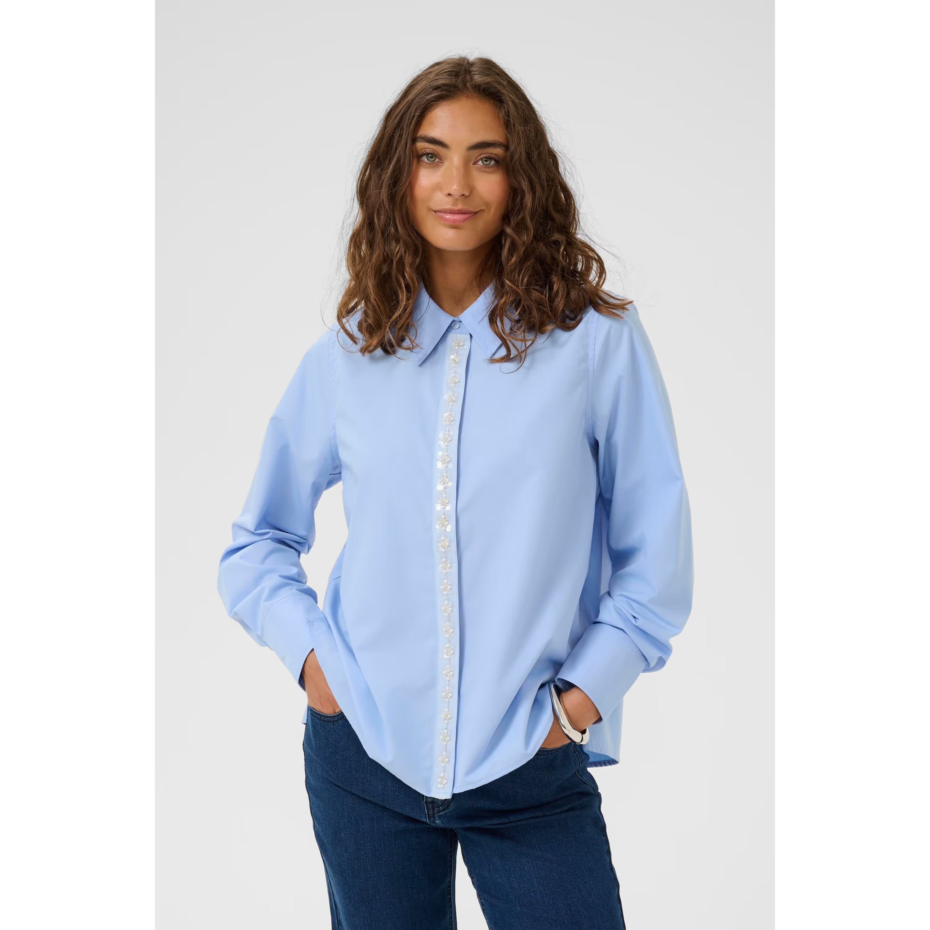 CUkrista Shirt – Light Blue w/ White Trim