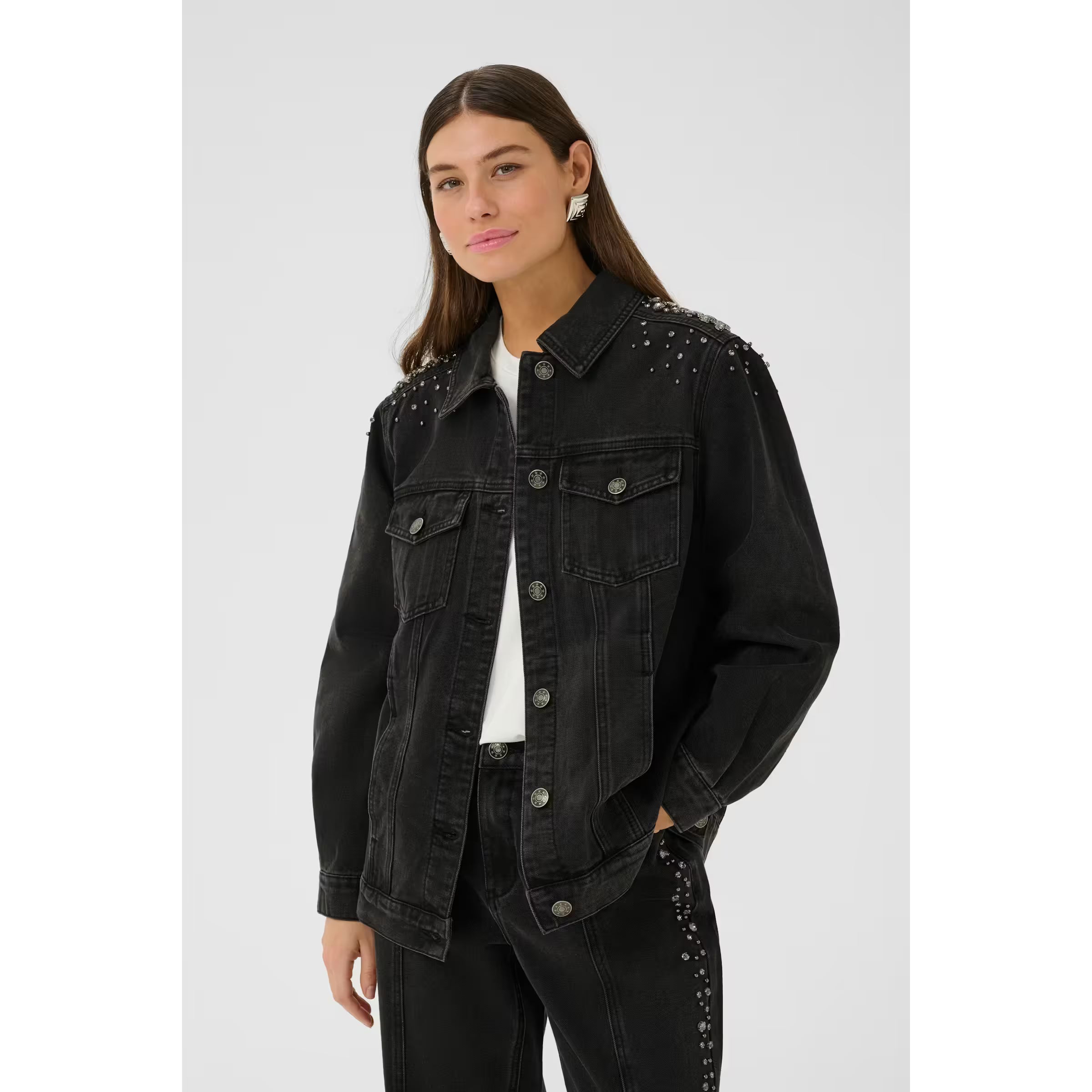 CUcally Embellished Denim Jacket