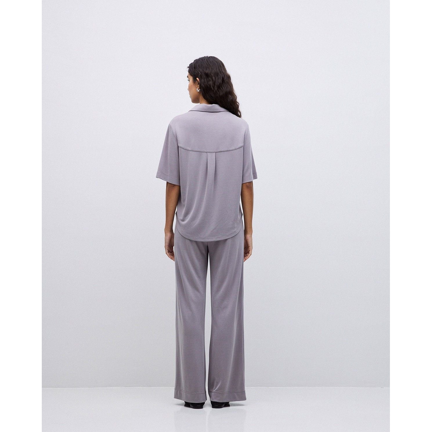 Flowy Knit Trousers in Stone