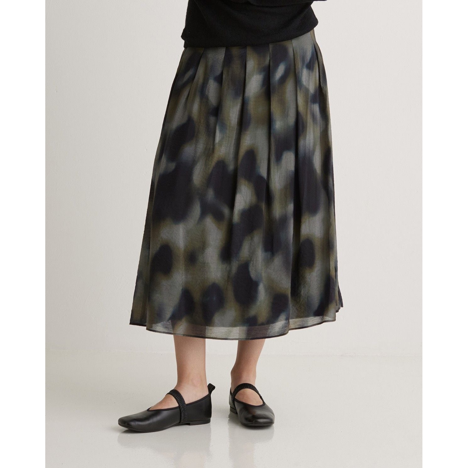 Multicoloured Flare Midi Skirt