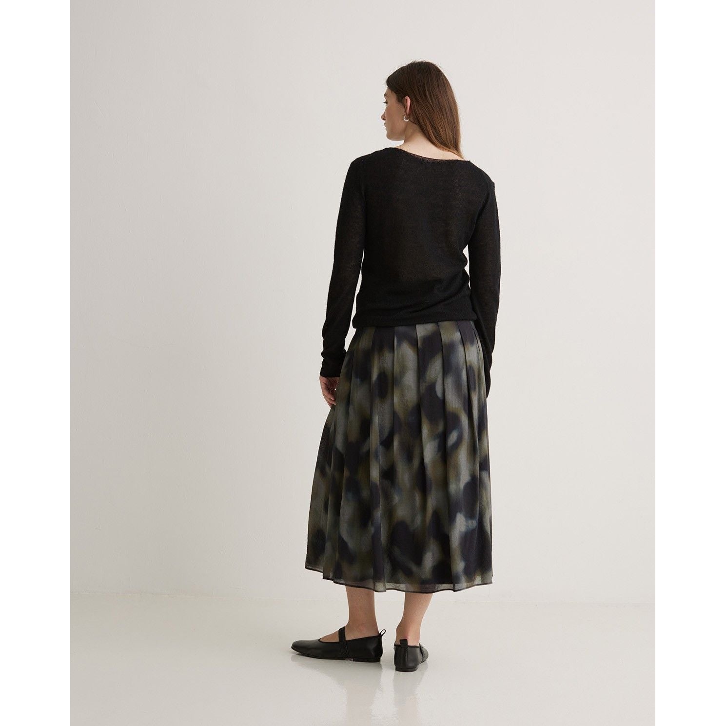 Multicoloured Flare Midi Skirt