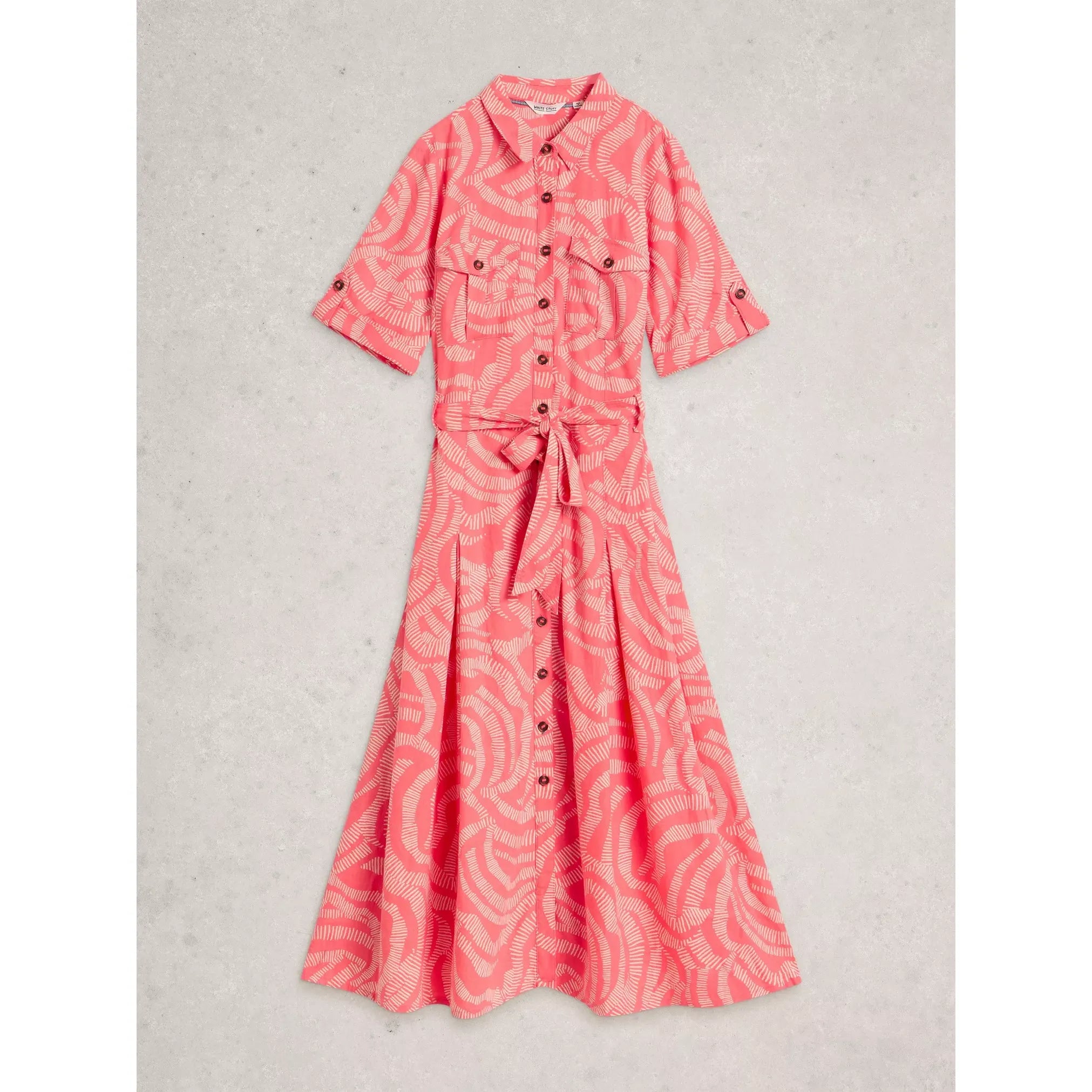 Tiff Linen Blend Shirt Midi Dress
