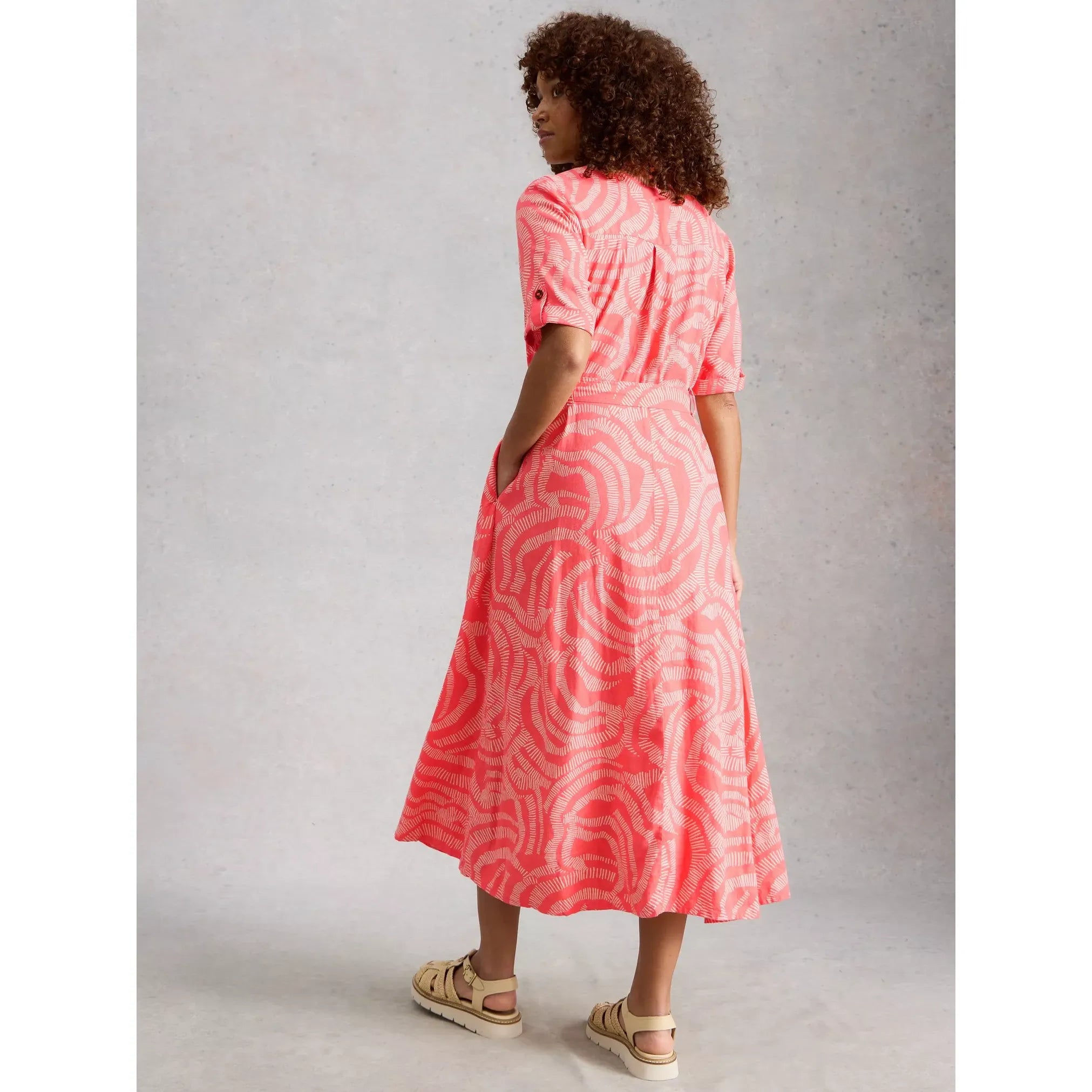Tiff Linen Blend Shirt Midi Dress